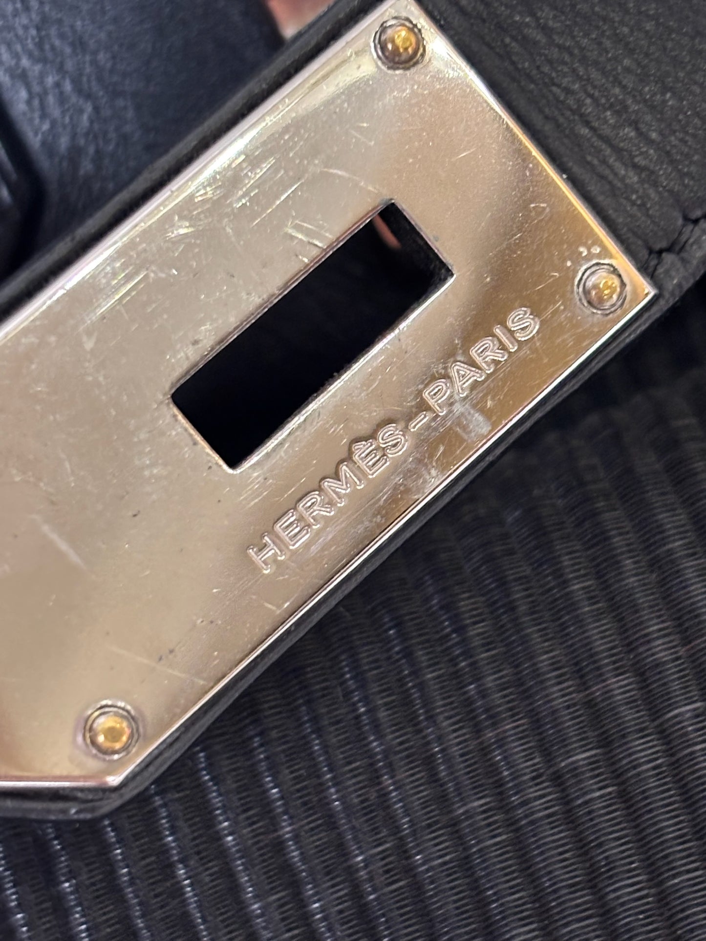 Hermes Crinoline Barenia HAC 50 Black Palladium