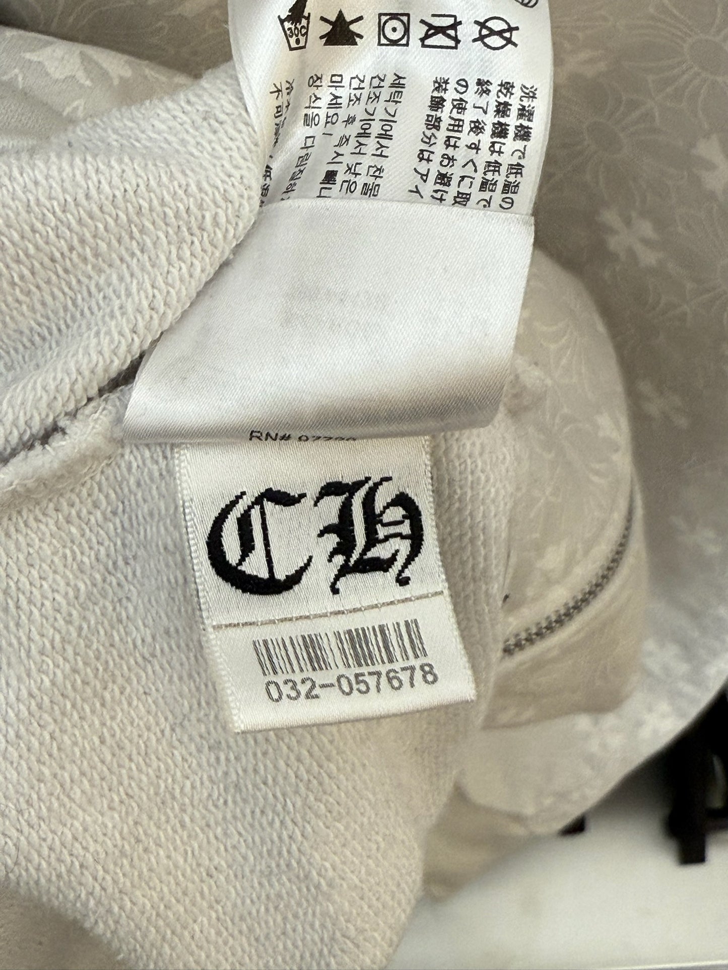 Chrome Hearts White All Over Print Zip Up Hoodie