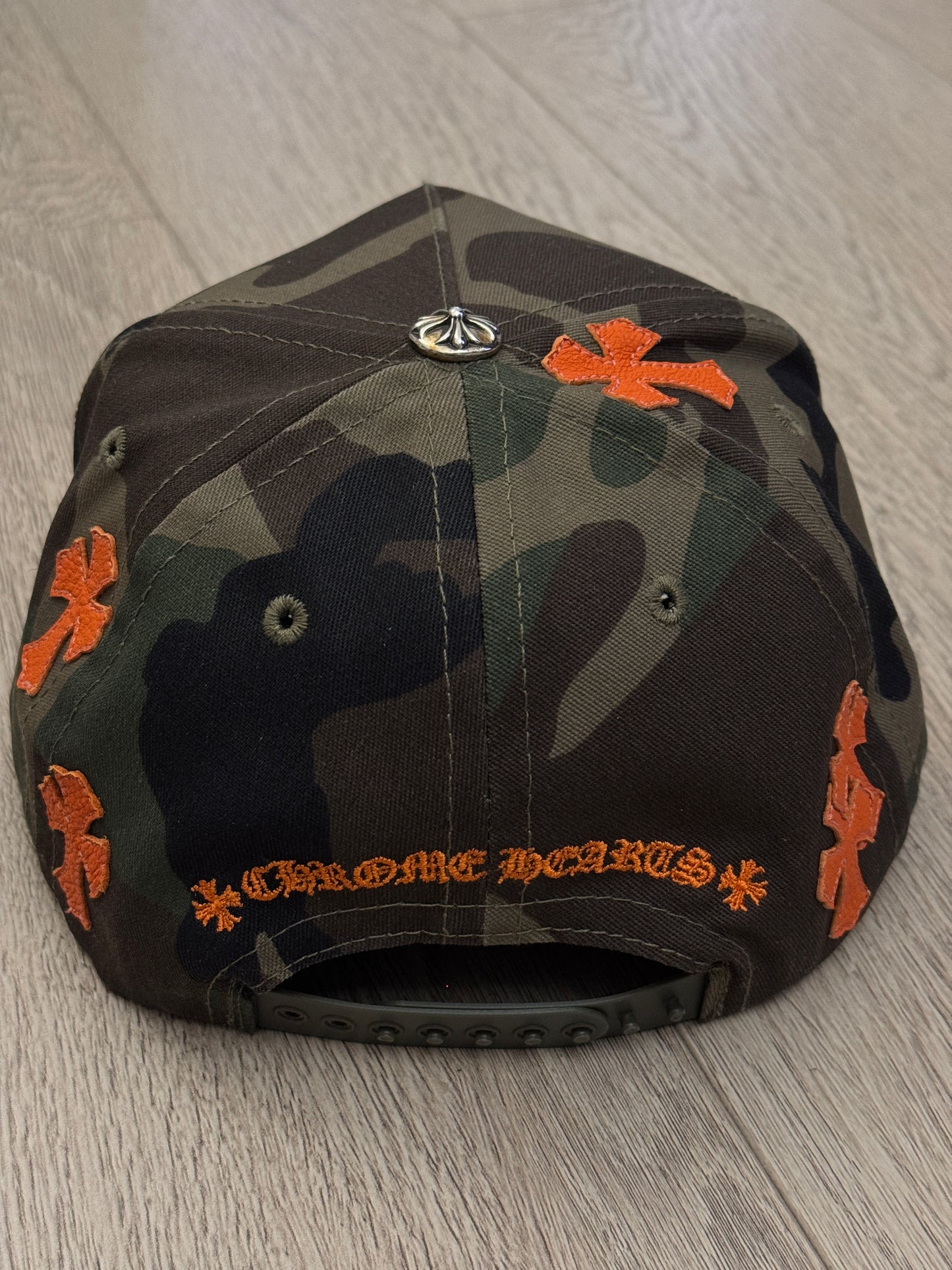 Chrome Hearts Camo Orange Patches hat