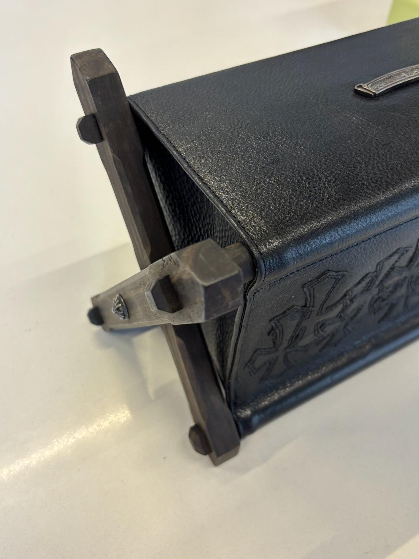 Chrome Hearts Full Cross Patches Leather Magazine Rack