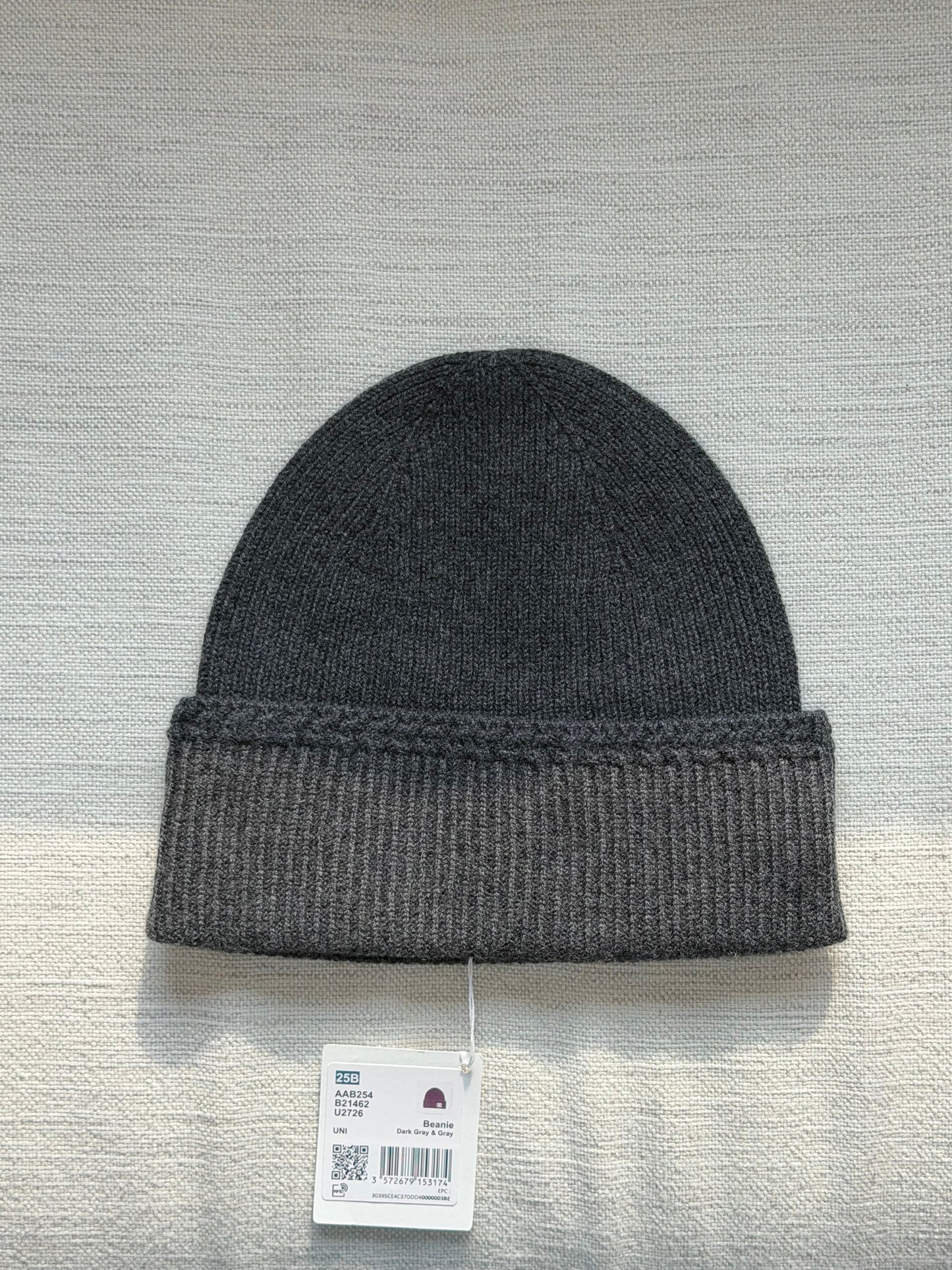 Chanel 25B Gray Cashmere Logo Beanie