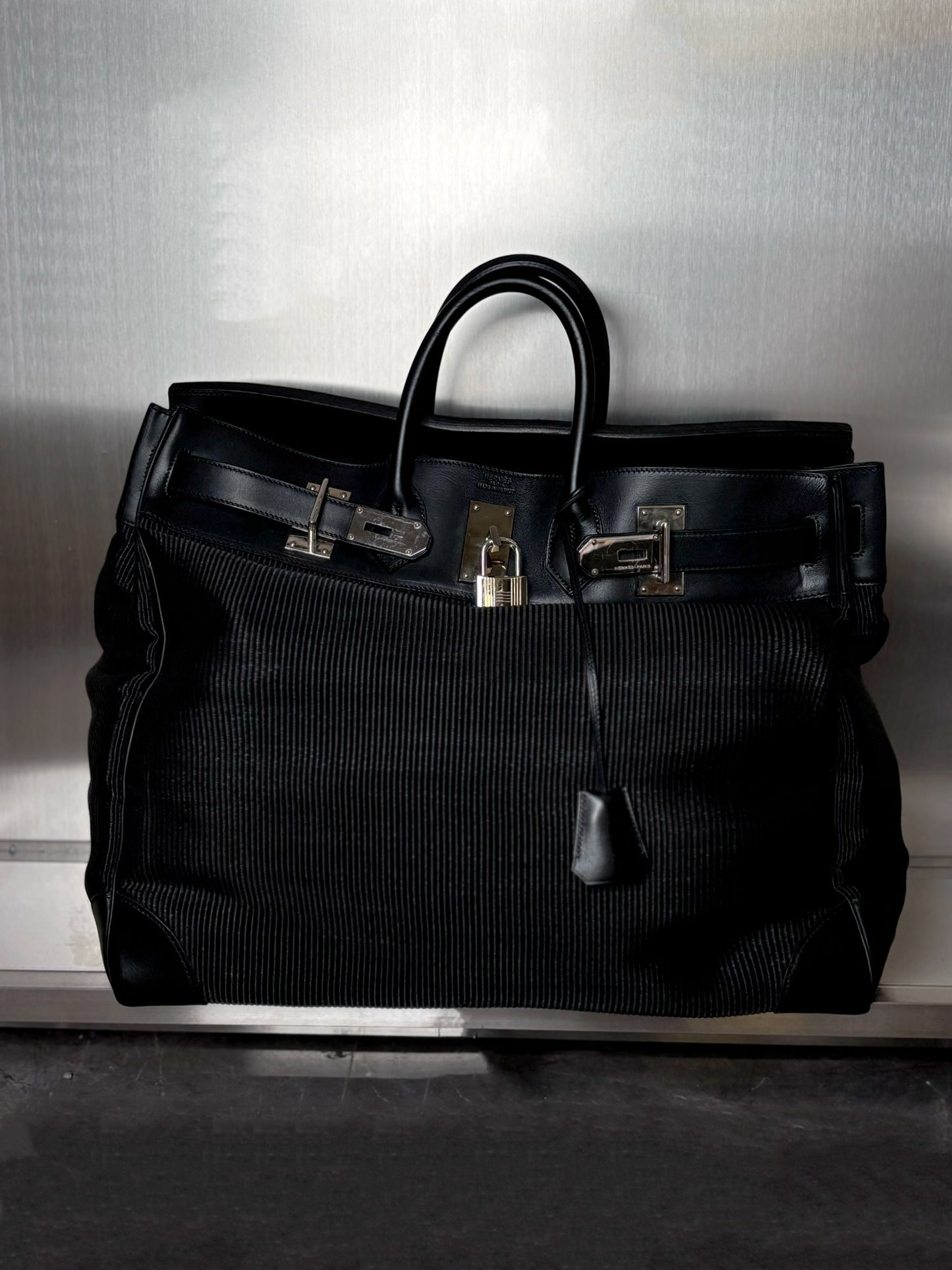 Hermes Crinoline Barenia HAC 50 Black Palladium