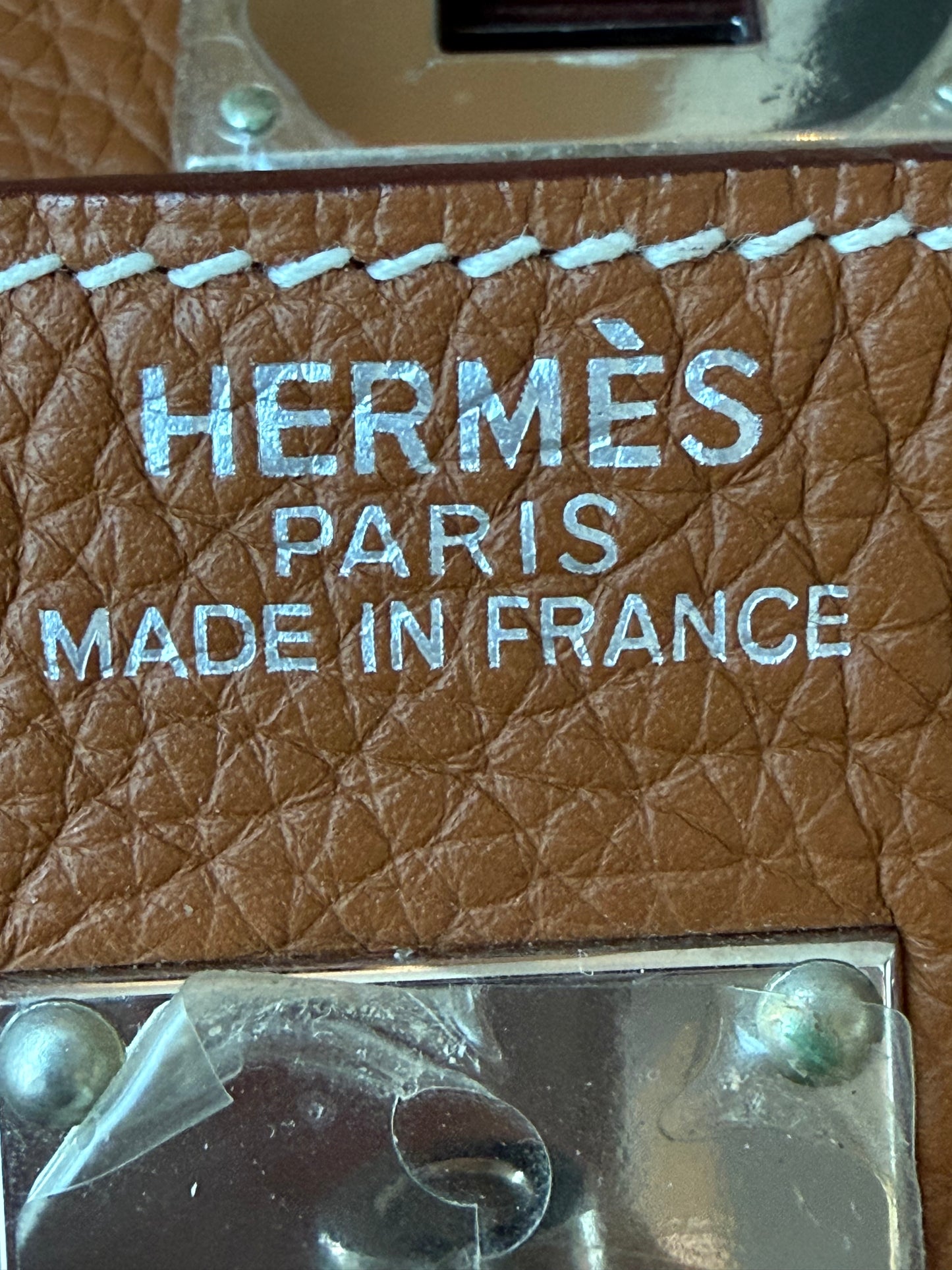 Hermes Kelly 50 Gold Taurillon Clemence Leather Palladium Hardware Handbag