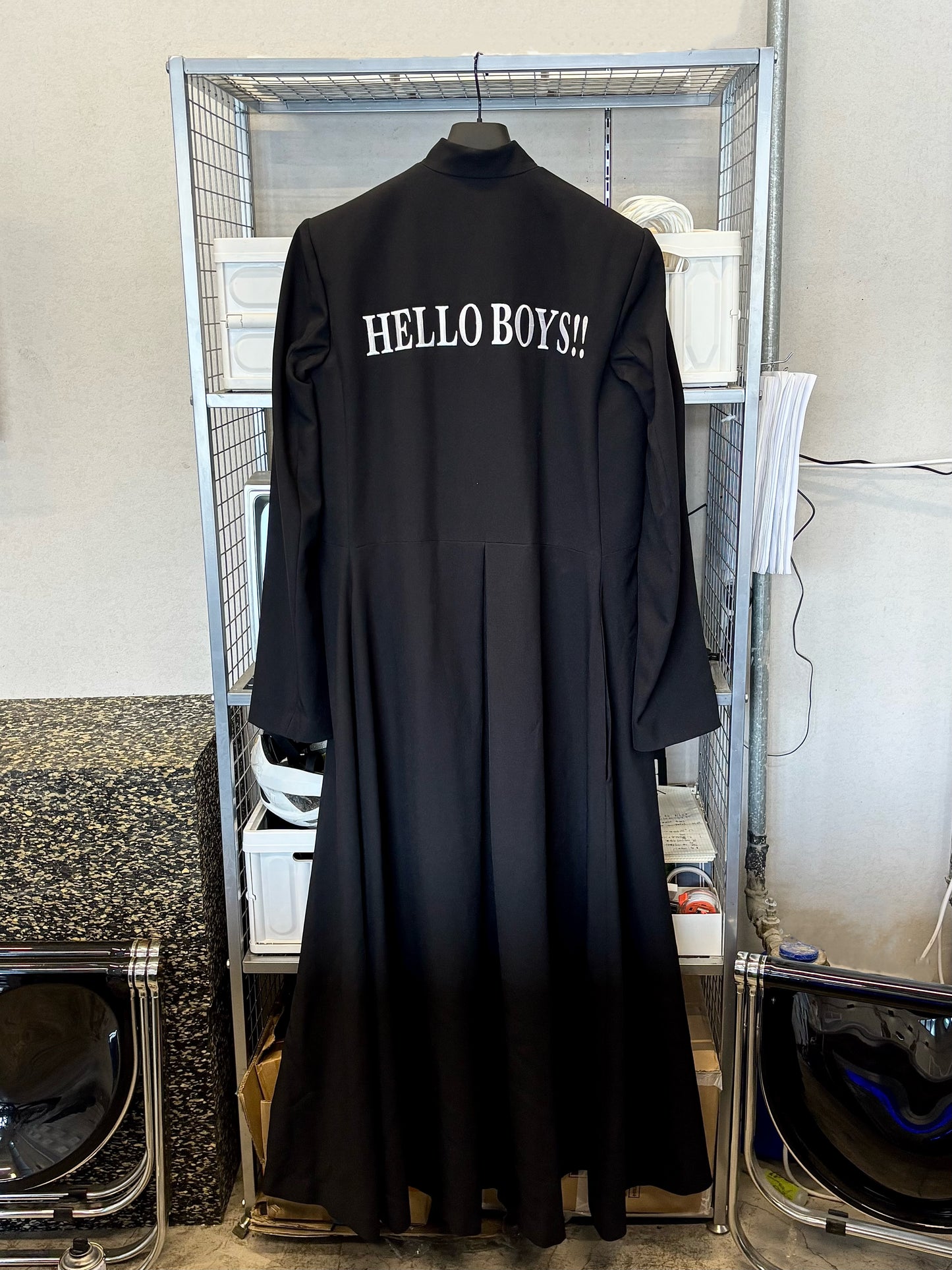 Vetements Hello Boys!! Crepe Coat