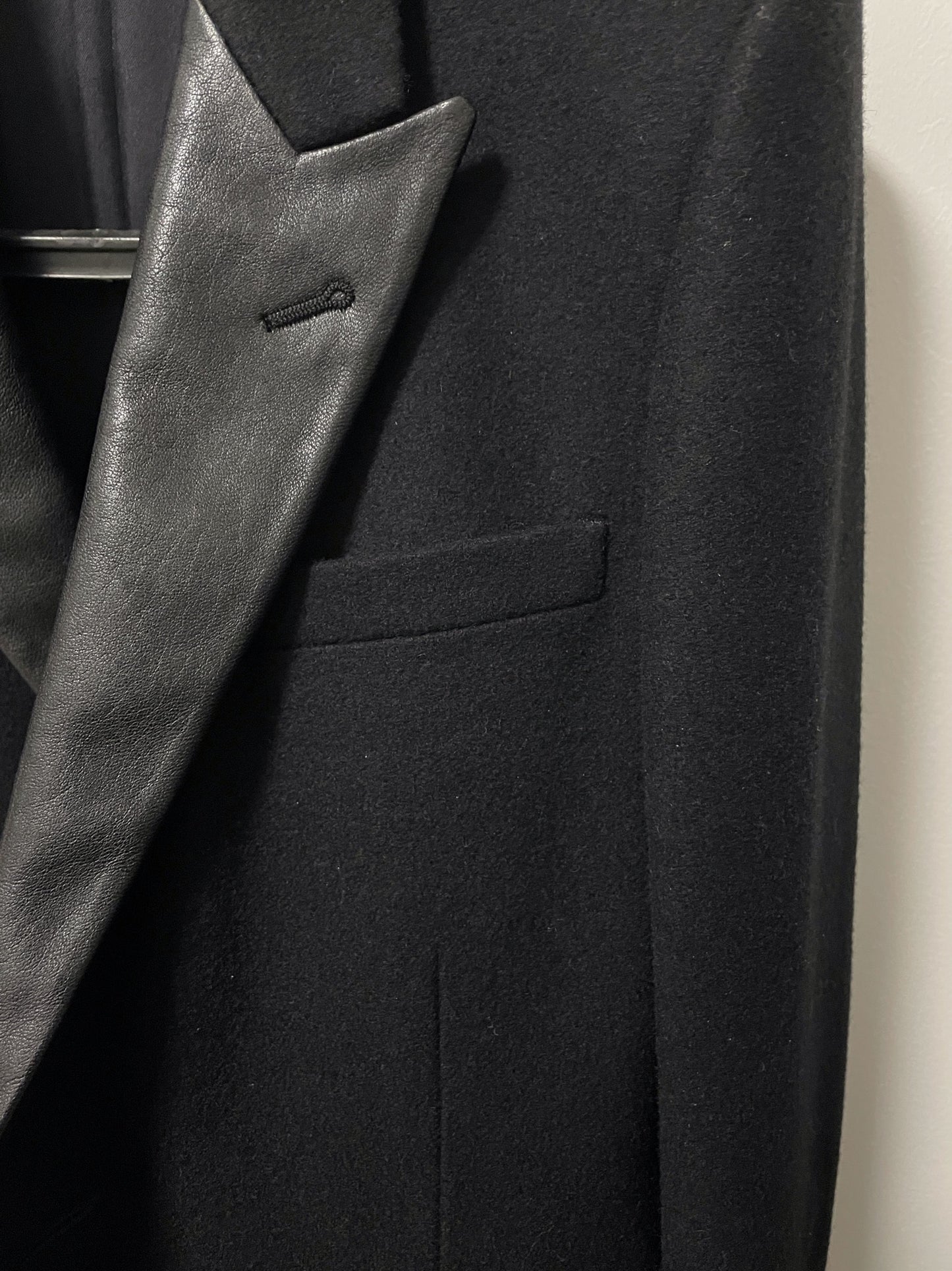 Saint Laurent FW13 leather lapel coat