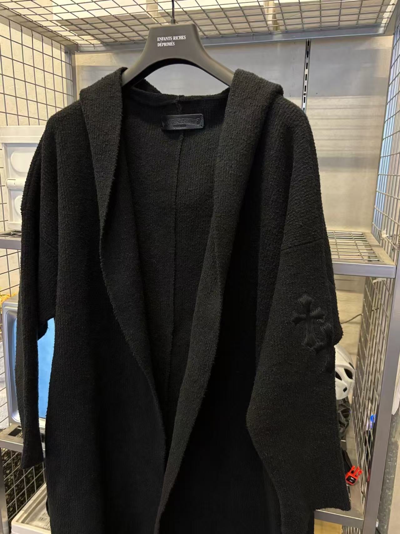 Chrome Hearts pony hair cross patches pima cotton robe coat