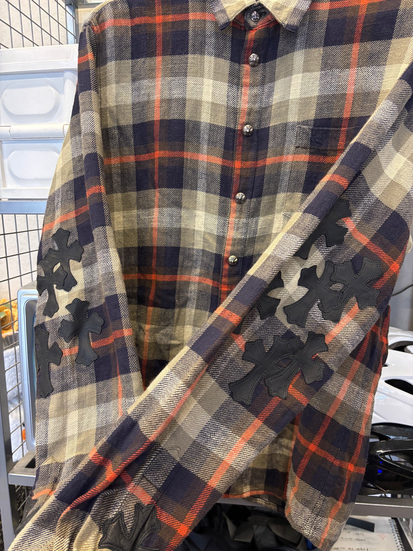Chrome Hearts Cross Patches Button Up Shirt