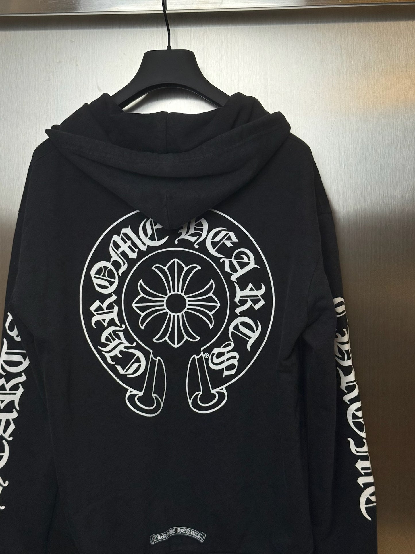 Chrome Hearts Black All Over Print Zip Up Hoodie