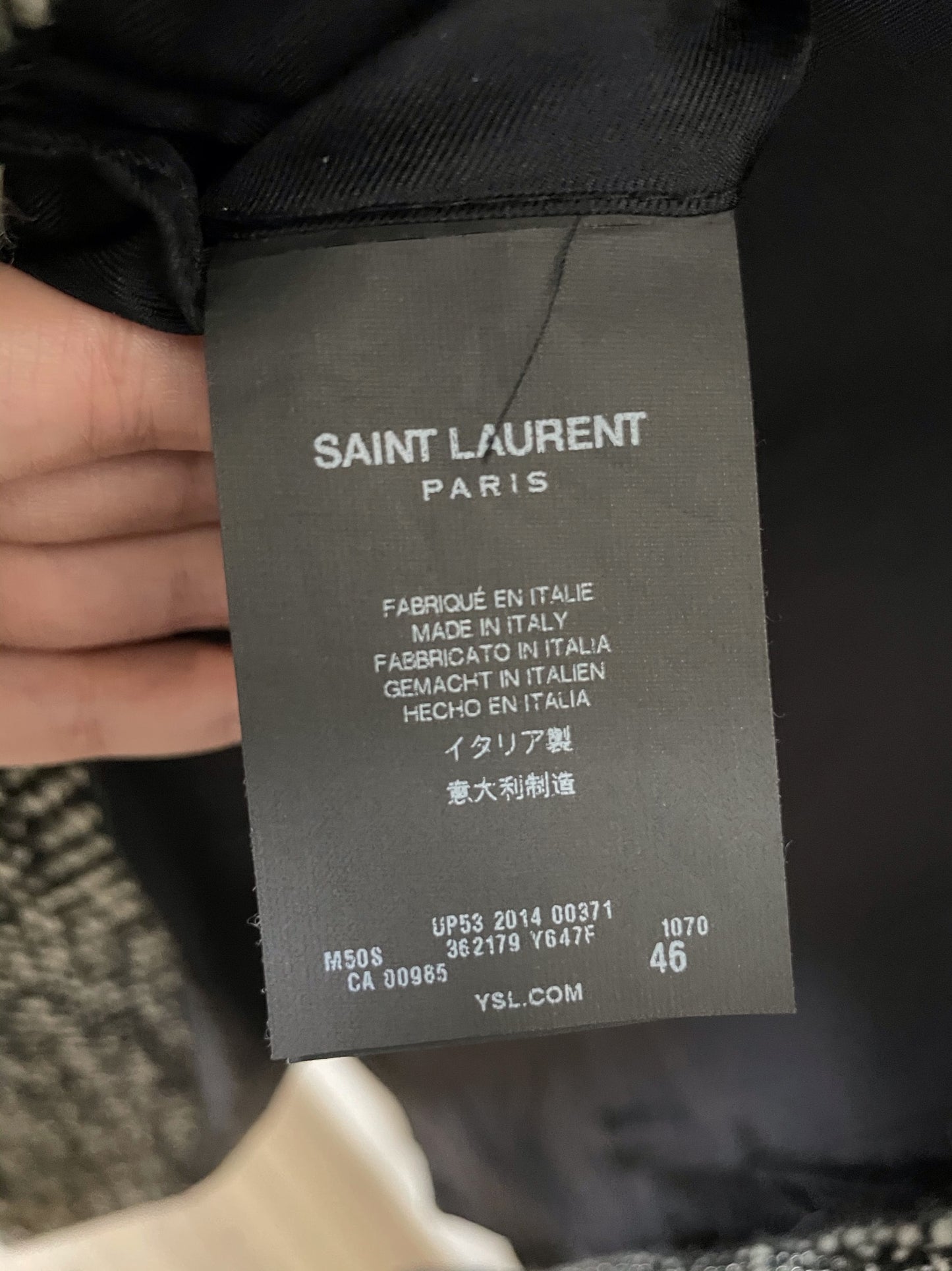 Saint Laurent Paris FW14 Crystal Herringbone coat