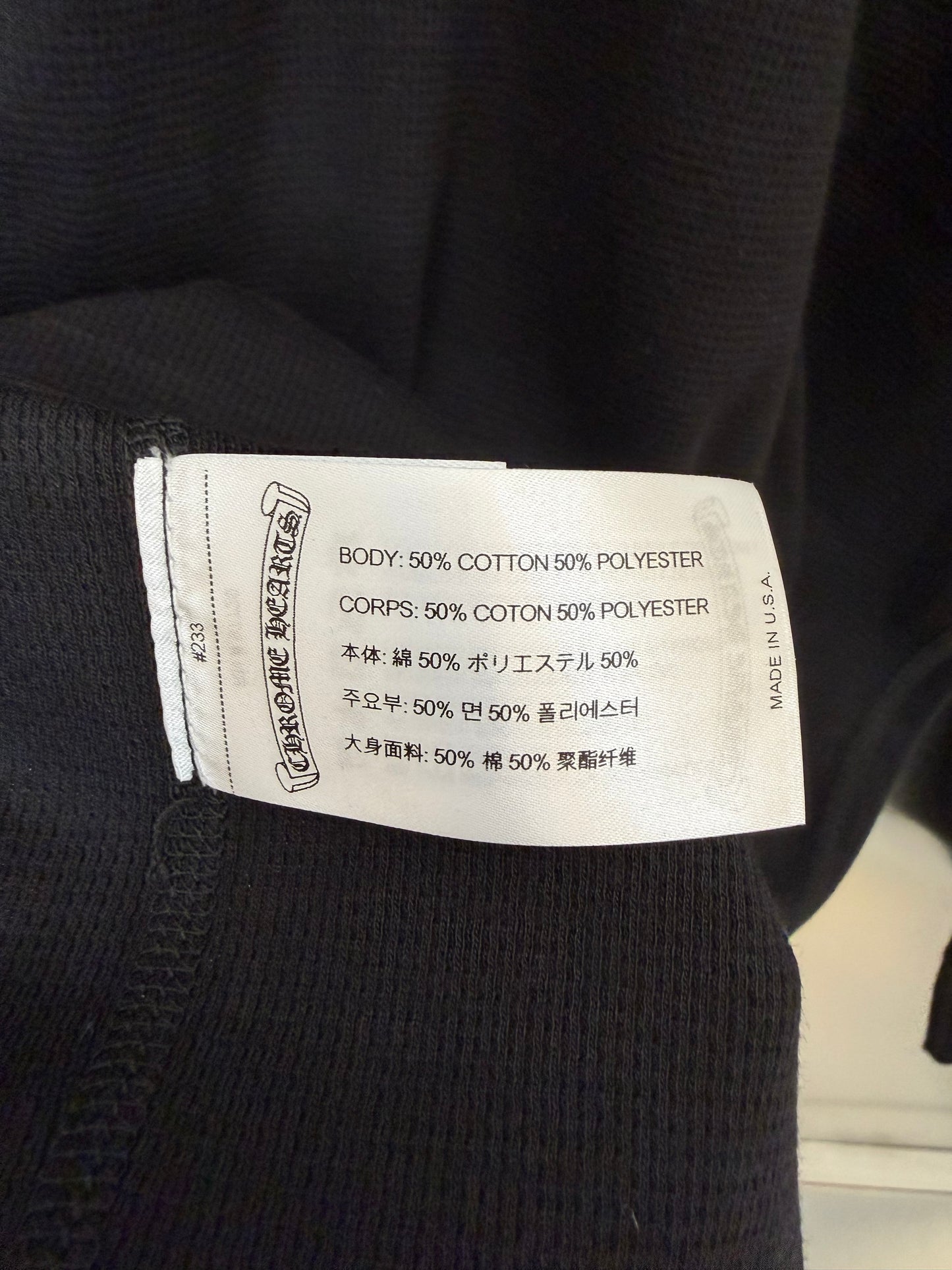 Chrome Hearts Deadly Doll Black Thermal Shirt