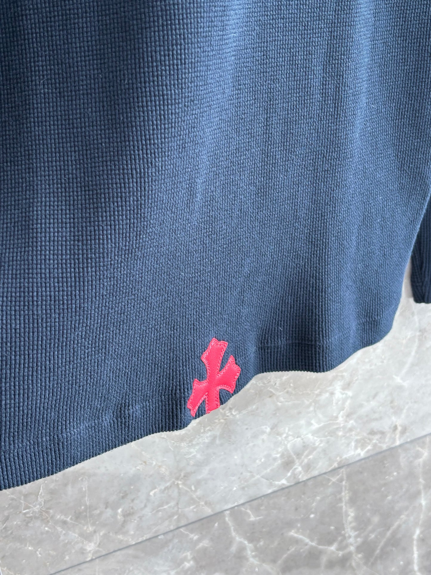 Chrome Hearts Cross Patches Henley Waffle Thermal Shirt