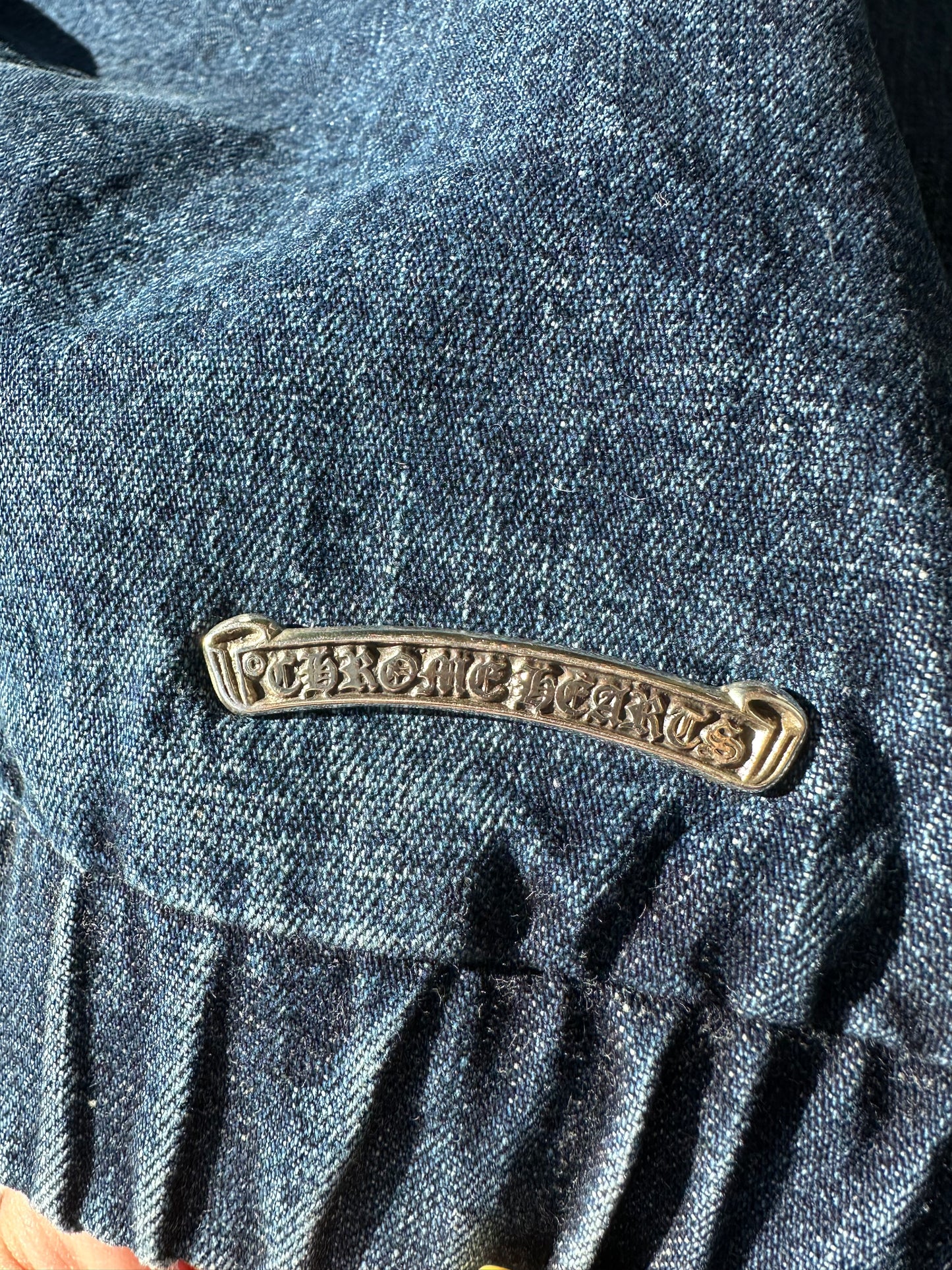 Chrome Hearts denim half zip hoodie