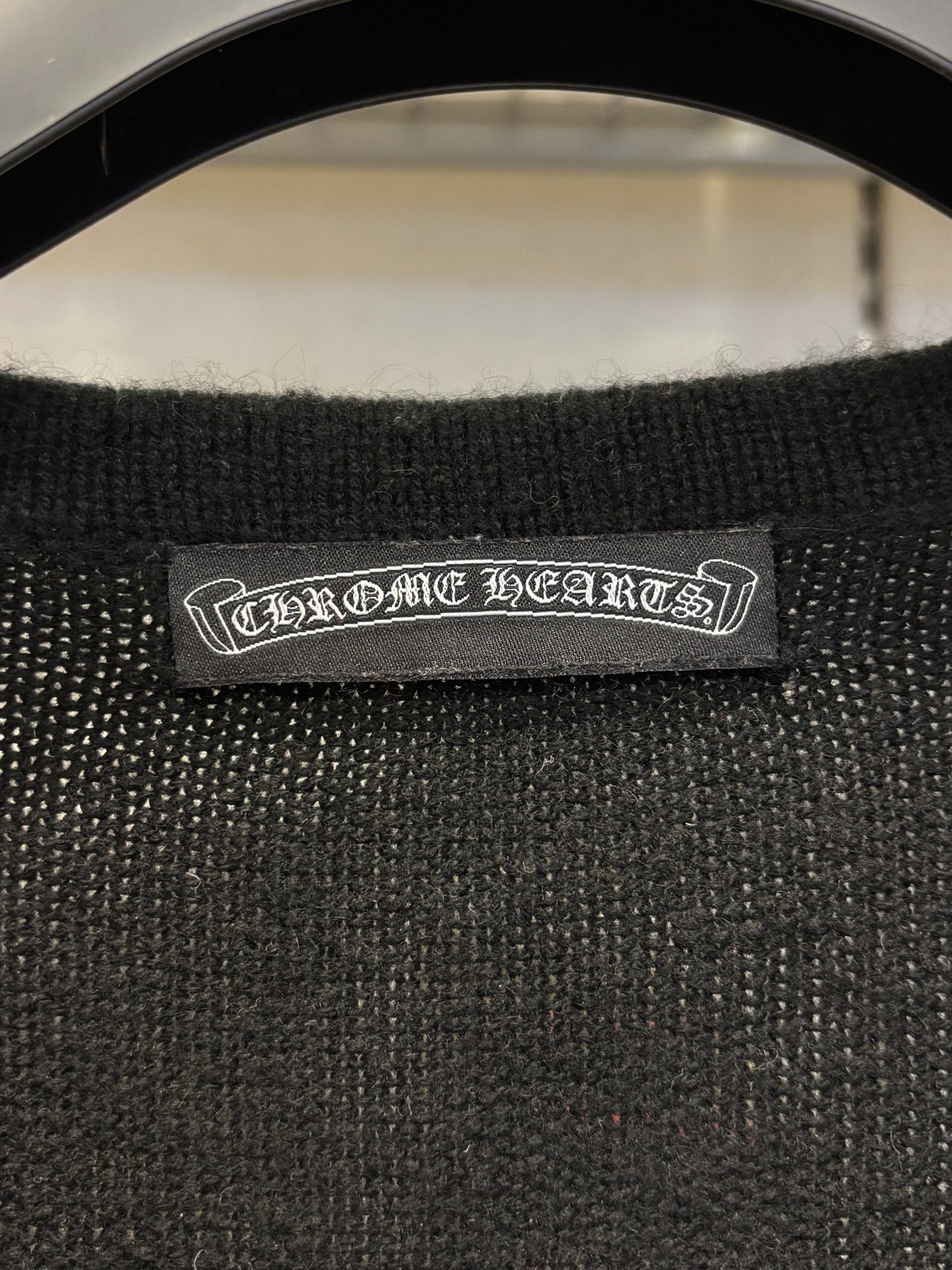 Chrome Hearts triple patch cashmere cardigan