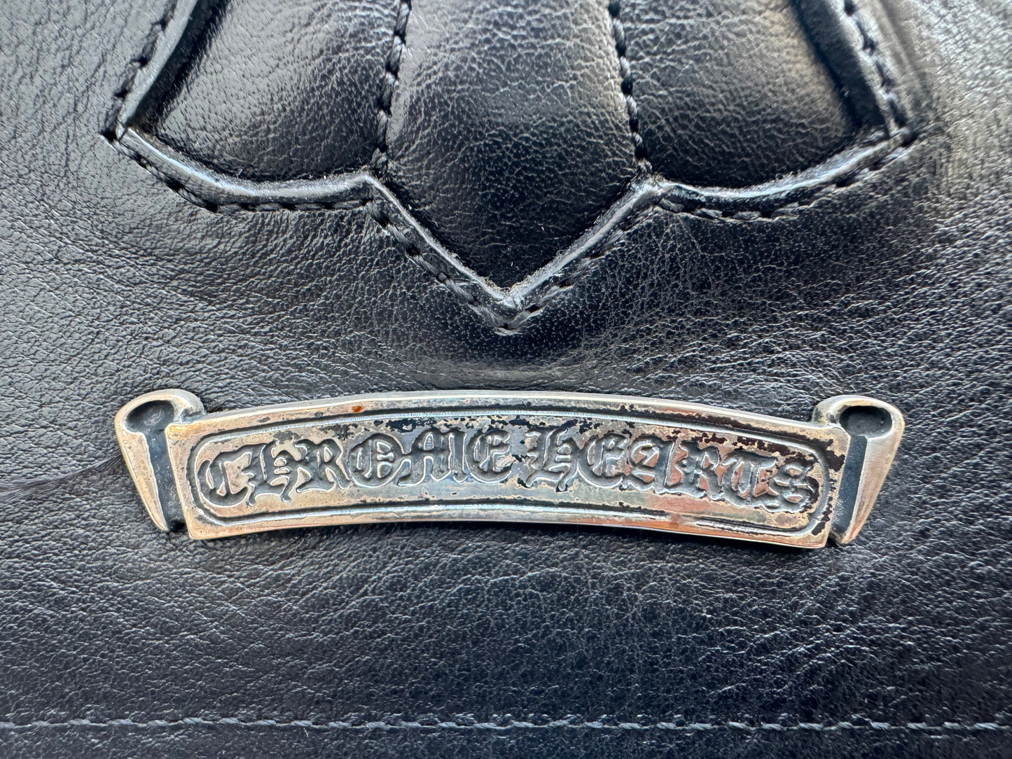 Chrome Hearts Ebony Leather Cross Patches Chair