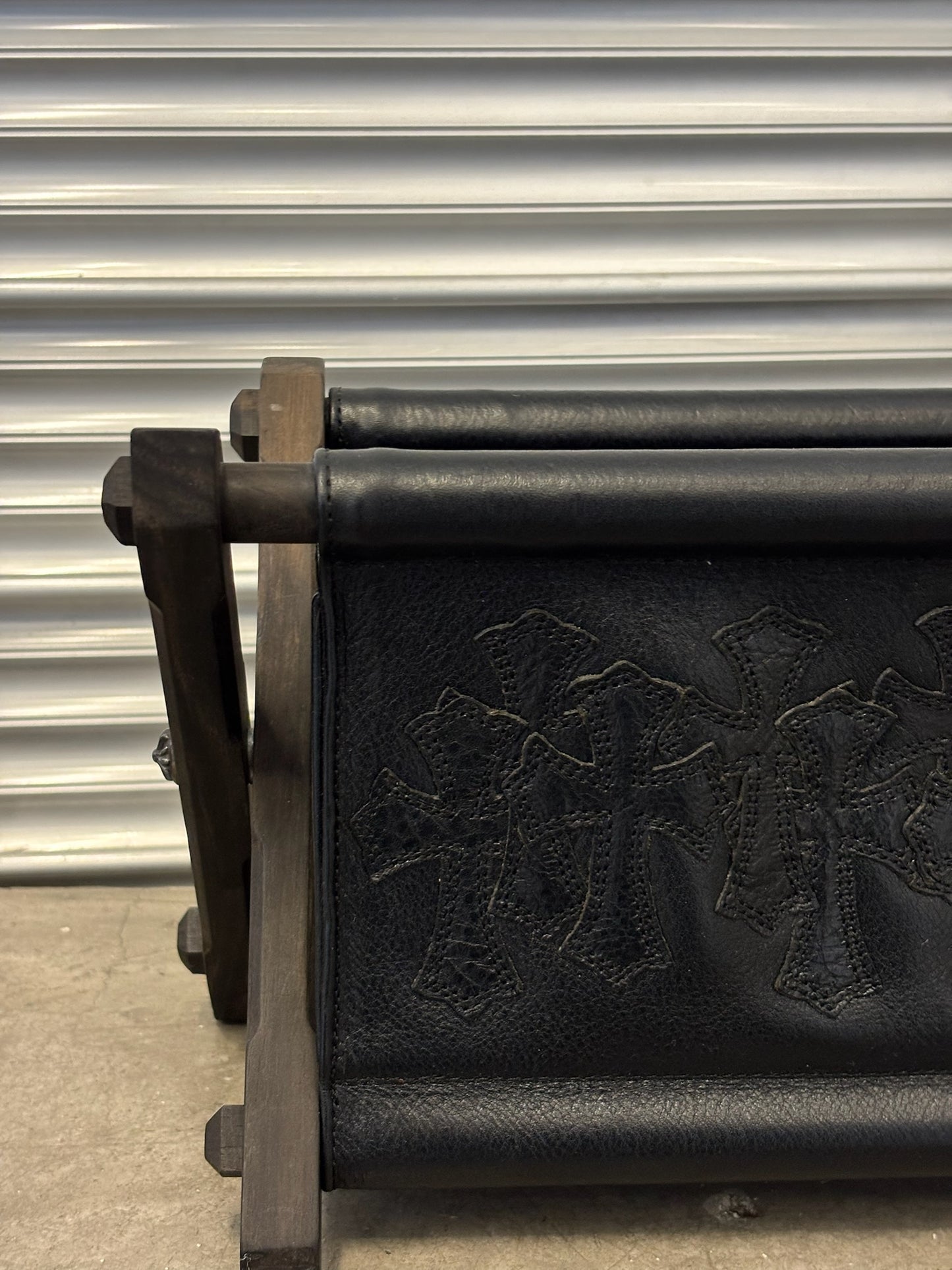 Chrome Hearts Full Cross Patches Leather Magazine Rack