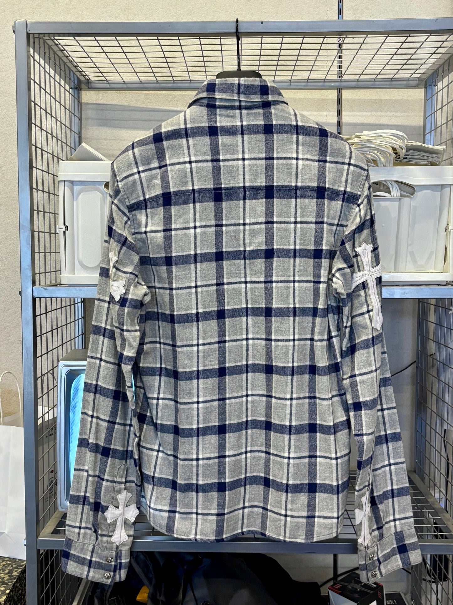 Chrome Hearts Cross Patches Flannel Shirt