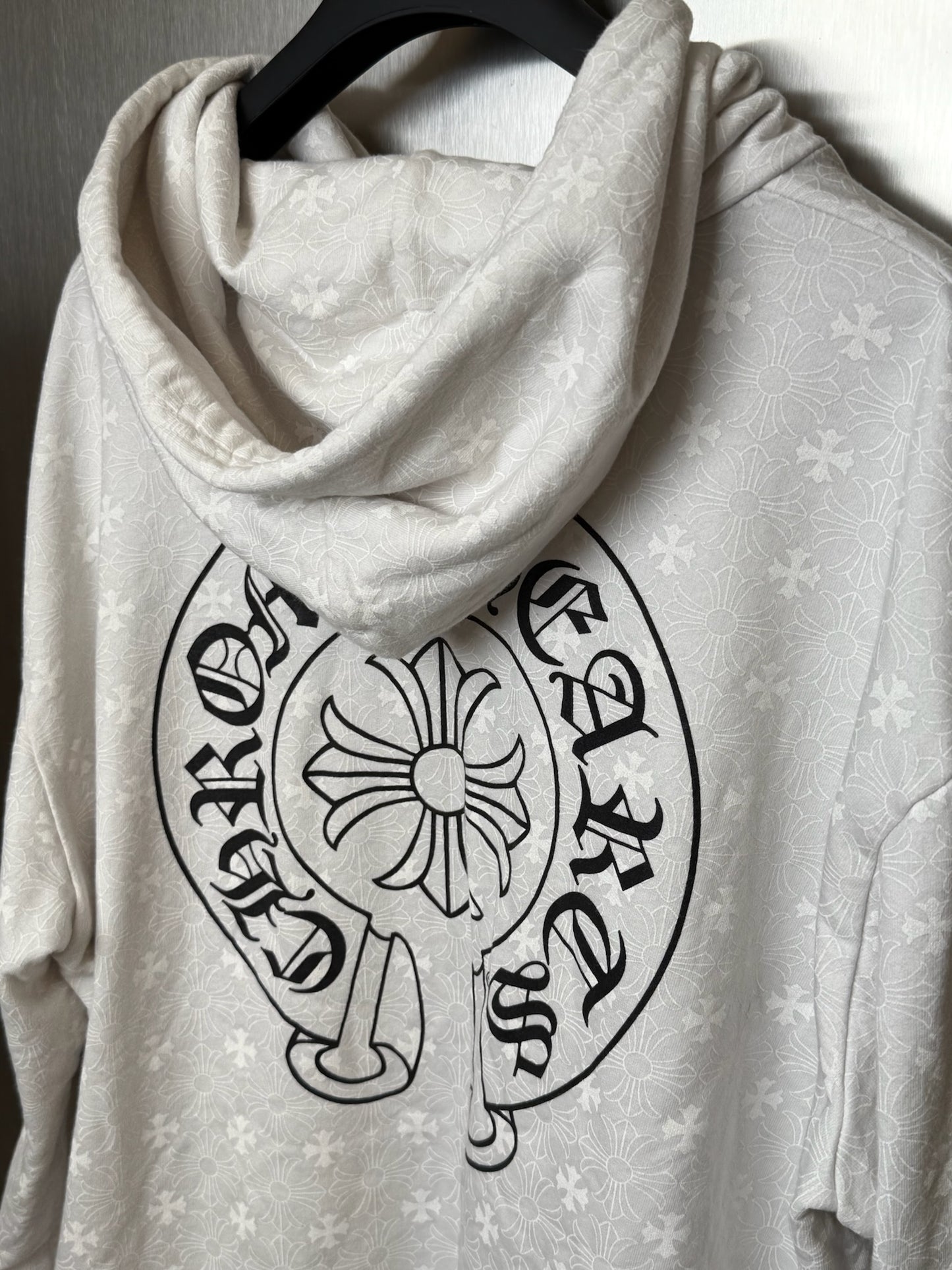 Chrome Hearts White All Over Print Zip Up Hoodie
