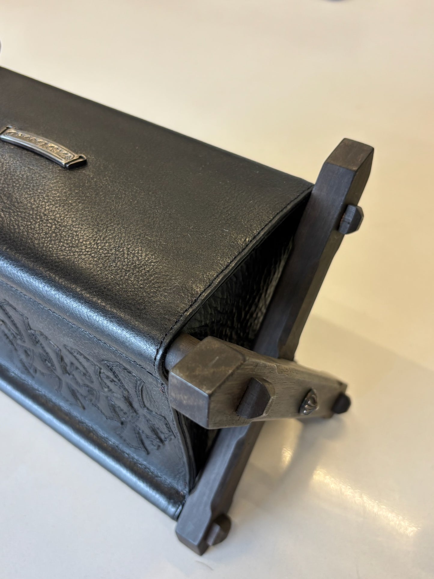 Chrome Hearts Full Cross Patches Leather Magazine Rack