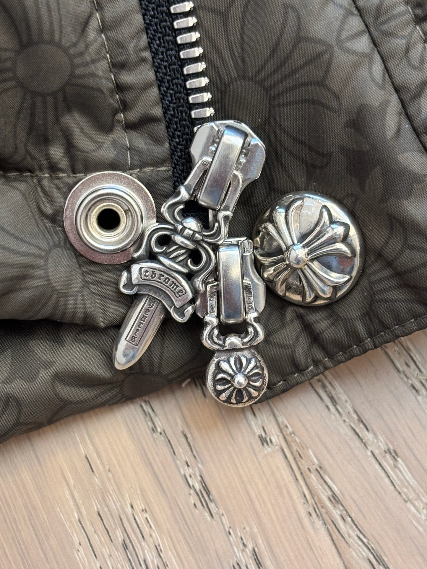 Chrome Hearts Olive Green Puffer Vest