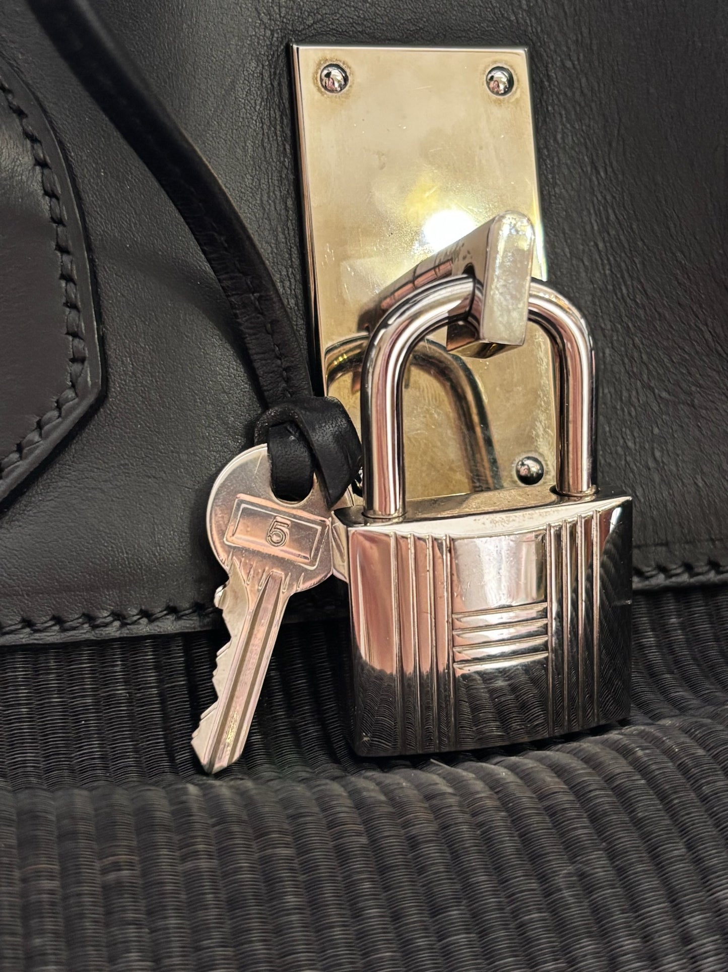 Hermes Crinoline Barenia HAC 50 Black Palladium