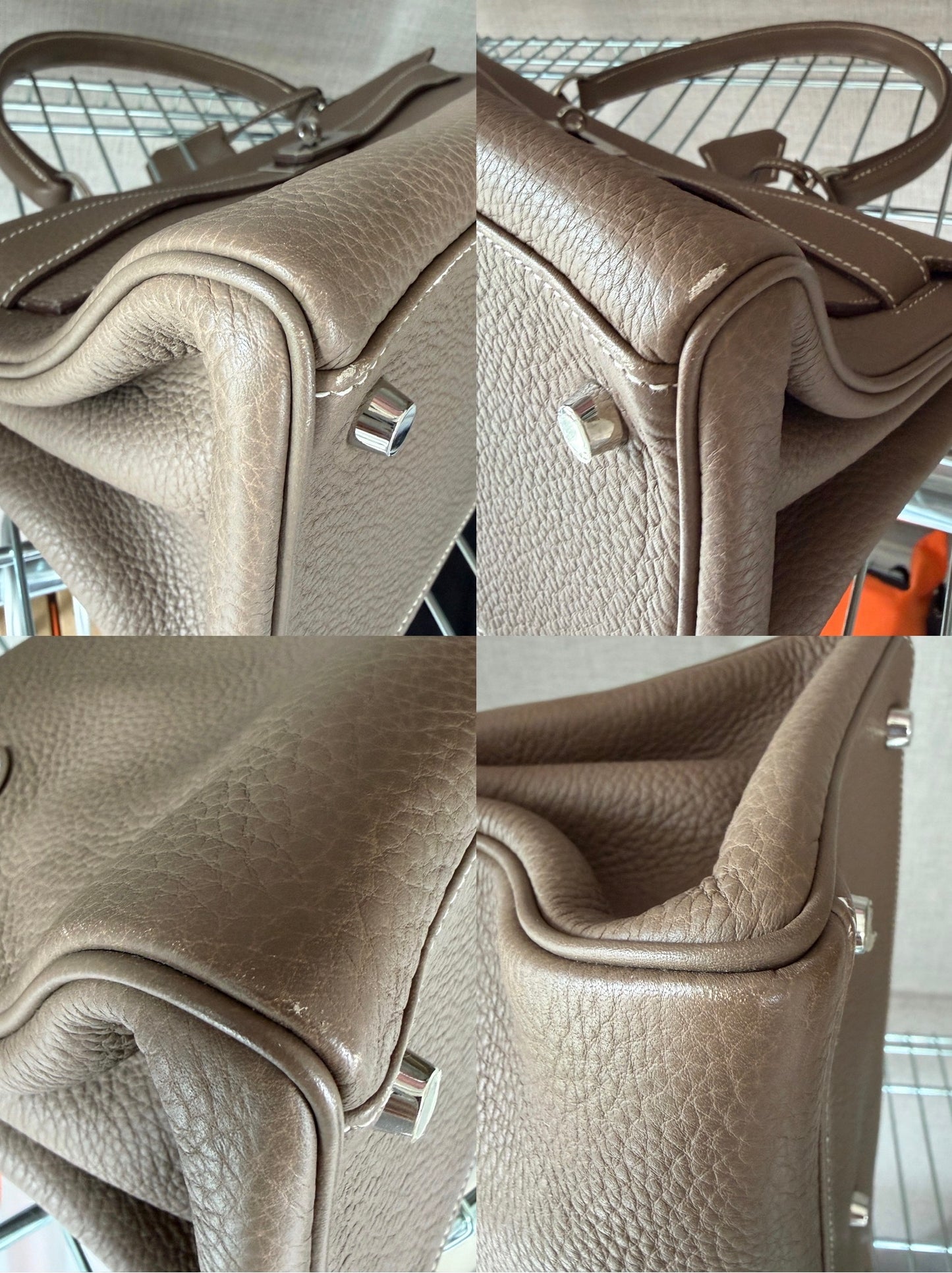 Hermes Kelly Shoulder Etoupe Togo Leather HW