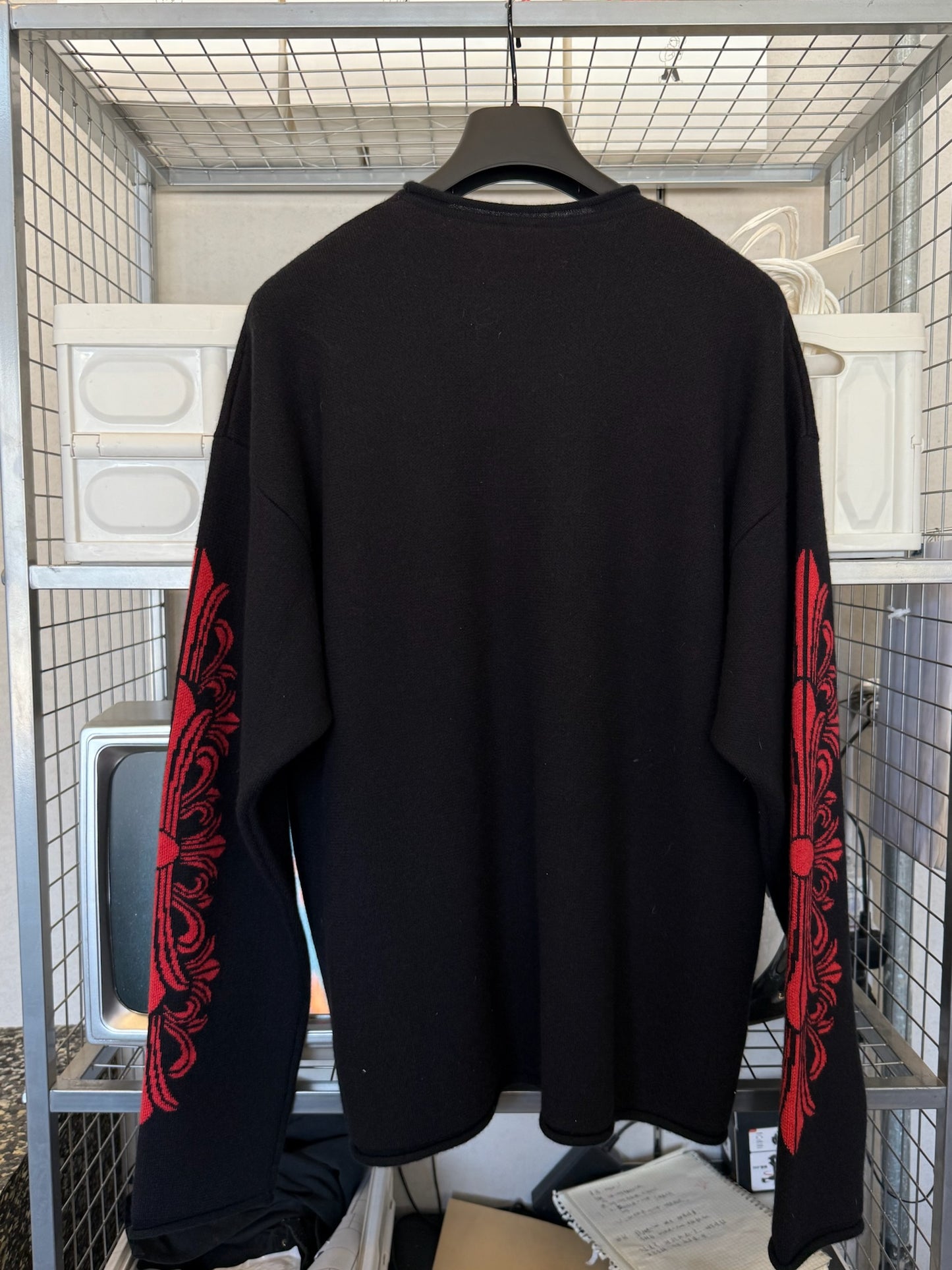 Chrome Hearts Cashmere Sweater Triple Cross Leather Patches