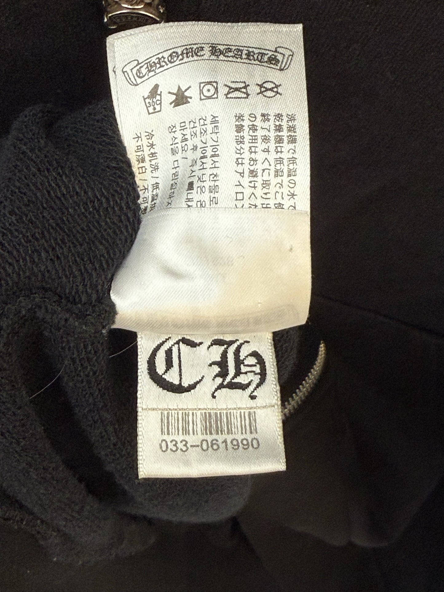 Chrome Hearts Black All Over Print Zip Up Hoodie