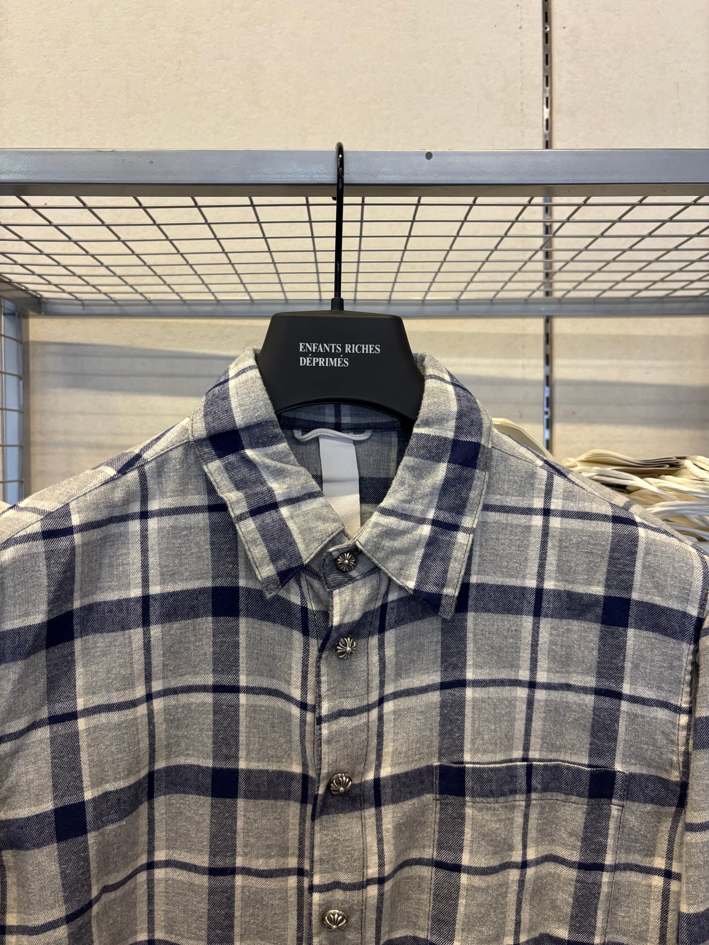 Chrome Hearts Cross Patches Flannel Shirt