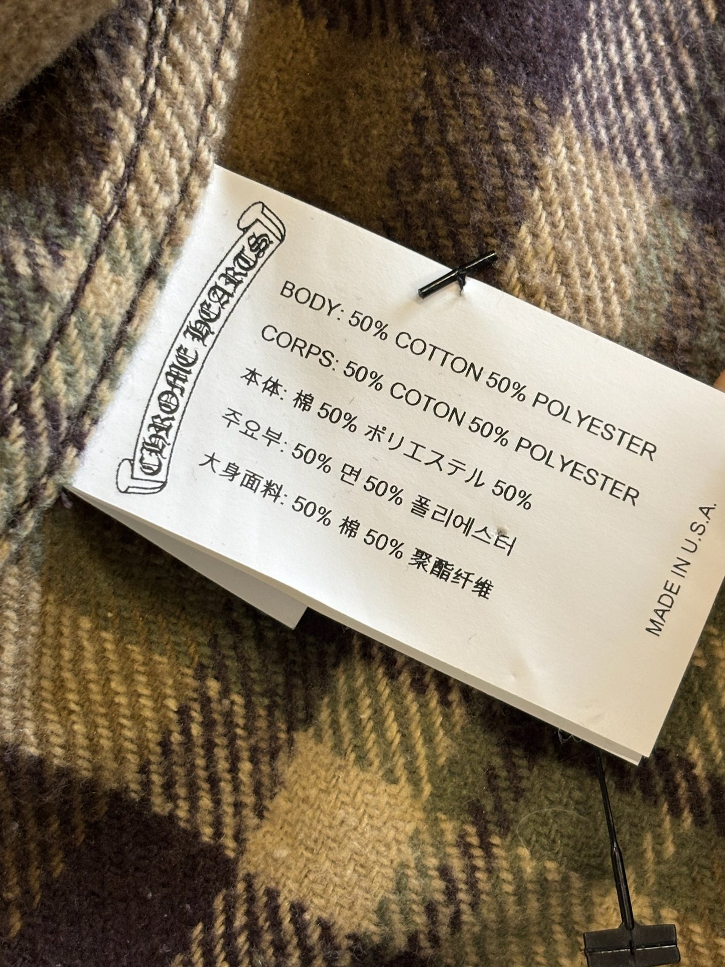 Chrome hearts checkered cashmere workdog jacket
