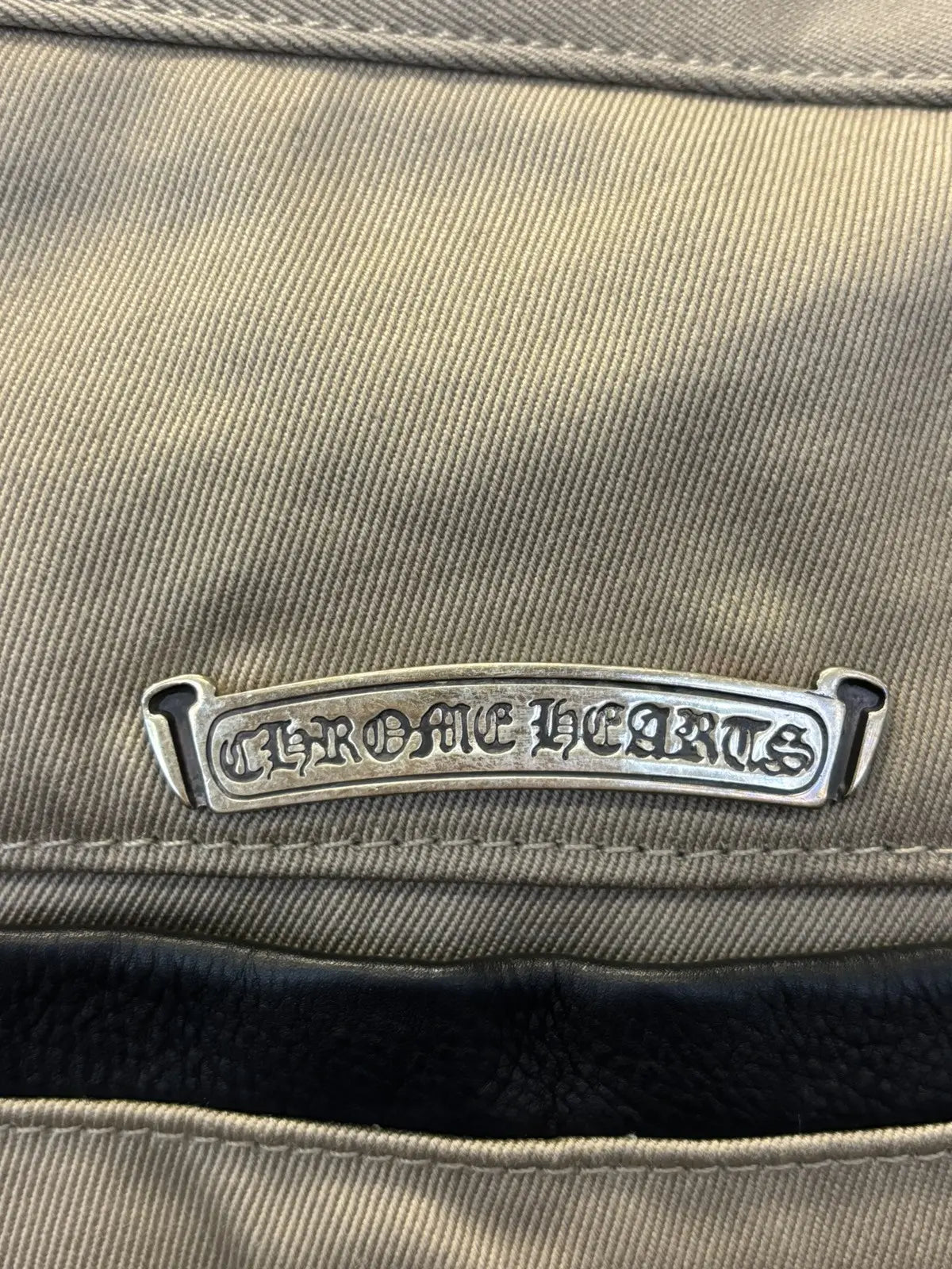 Chrome Hearts Cross patches checkered khaki chino pants
