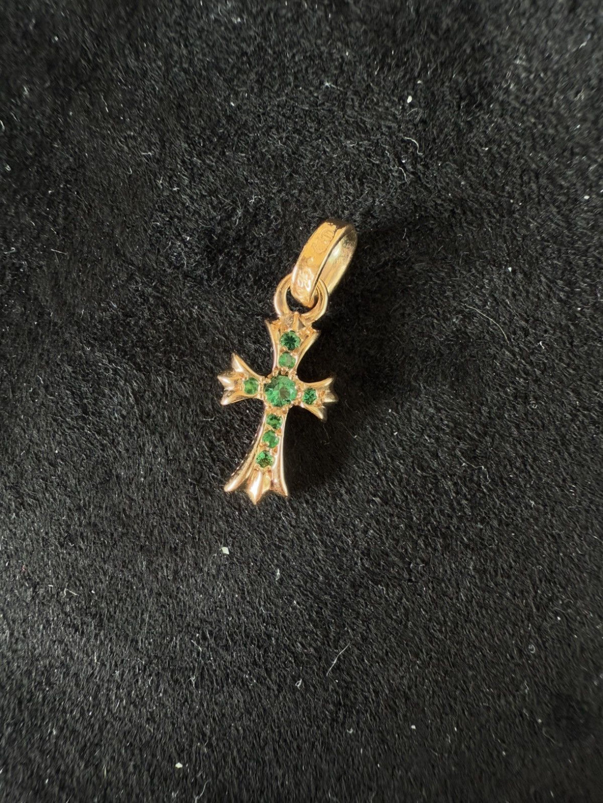 Chrome Hearts 22K Emerald BBF Charm Pendant