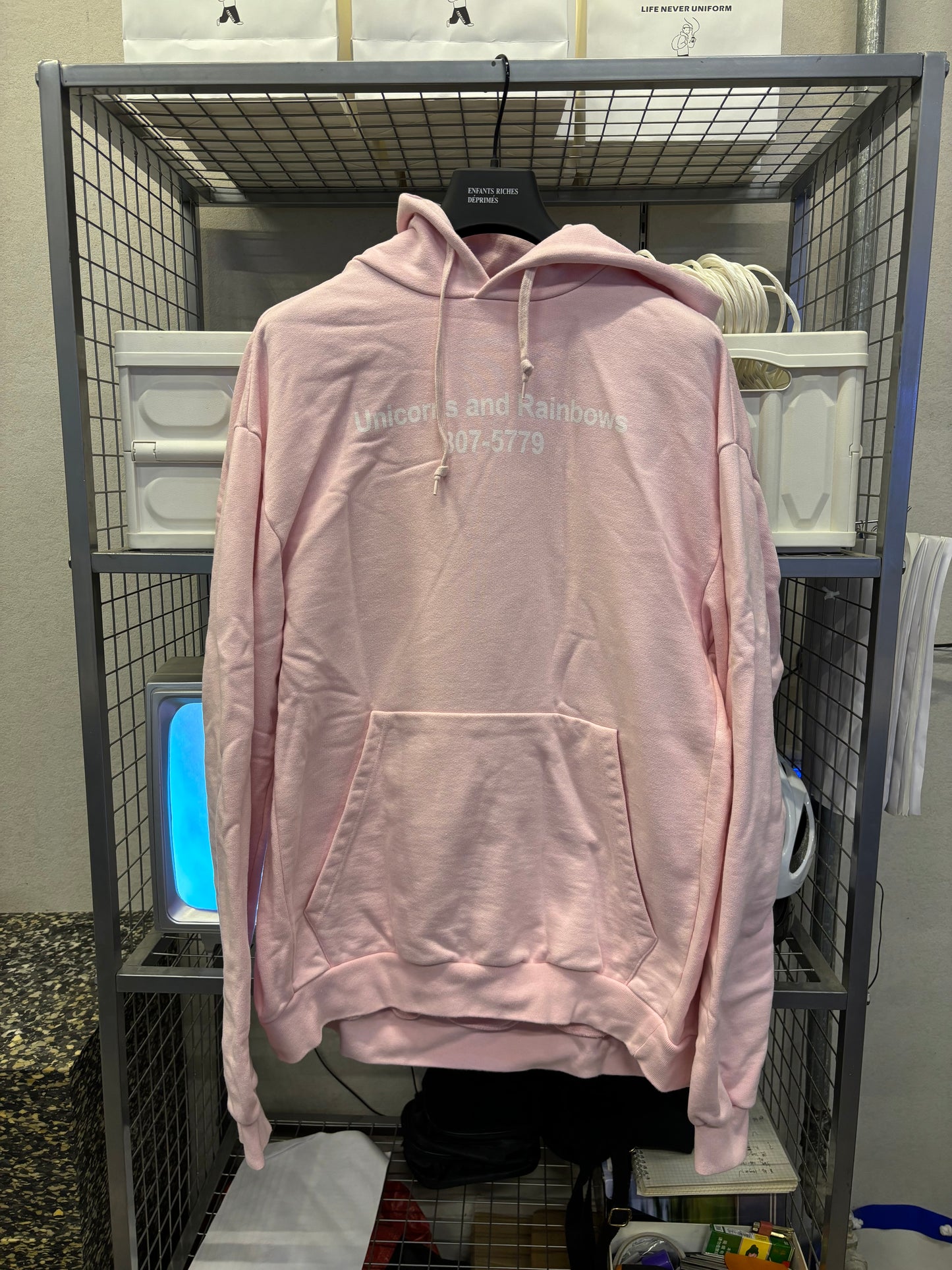 Vetements 1/200 Pink Unicorn and Rainbow Hoodie
