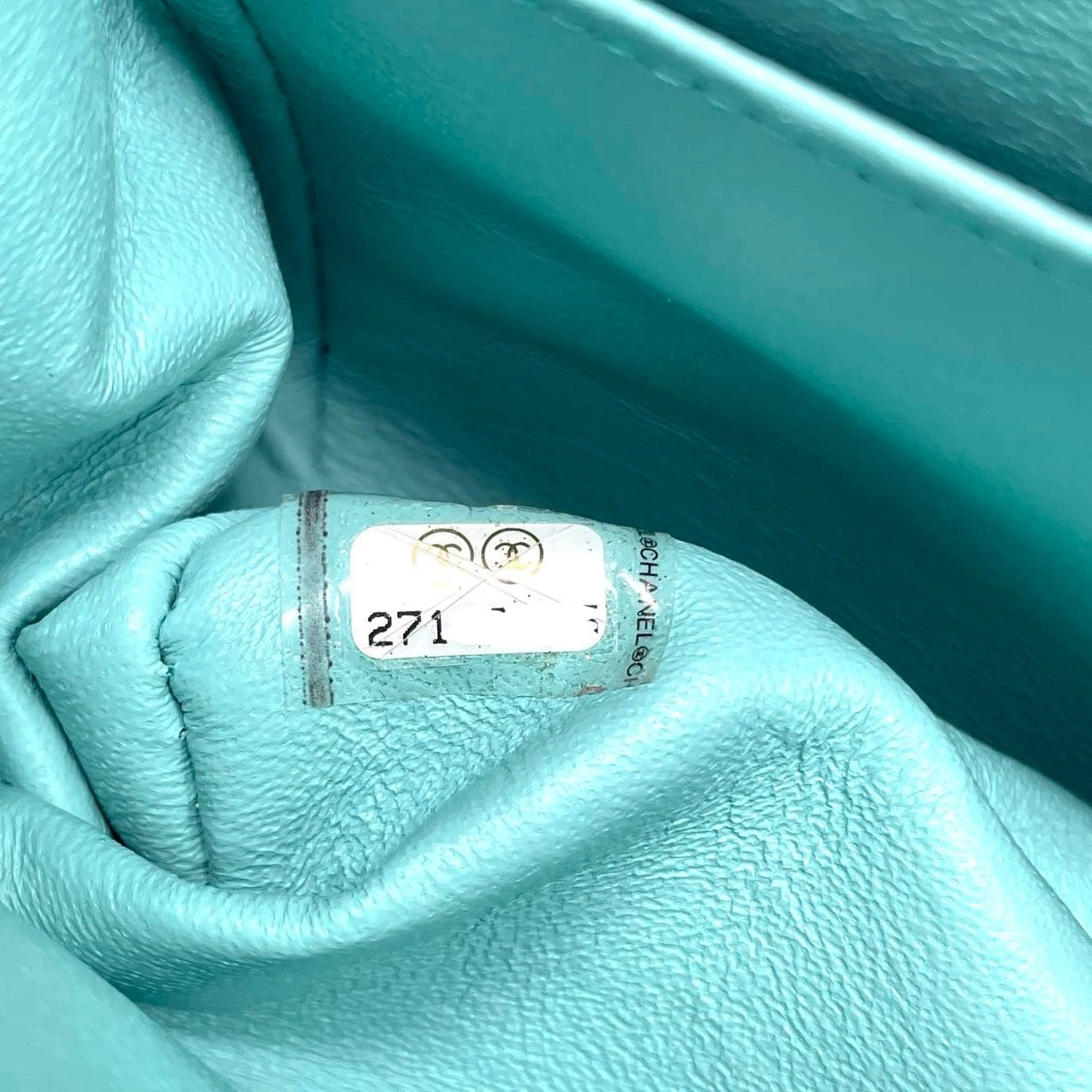 Chanel 2019C Tiffany Blue Lamb Skin Classic Flap Silver Hardware