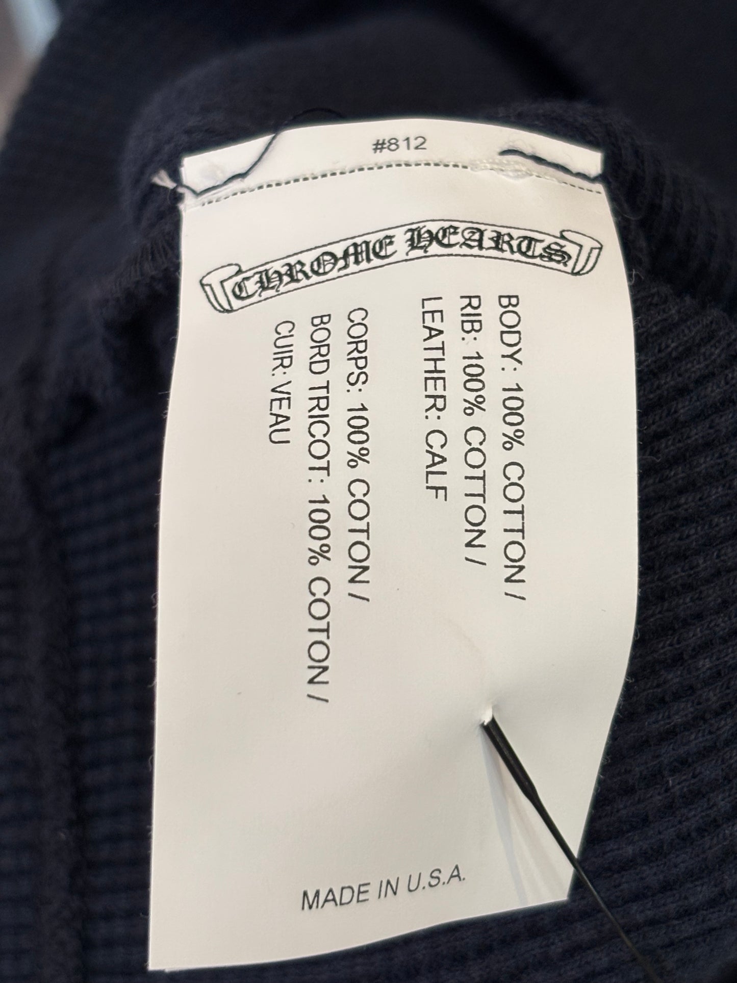 Chrome Hearts Cross Patches Henley Waffle Thermal Shirt