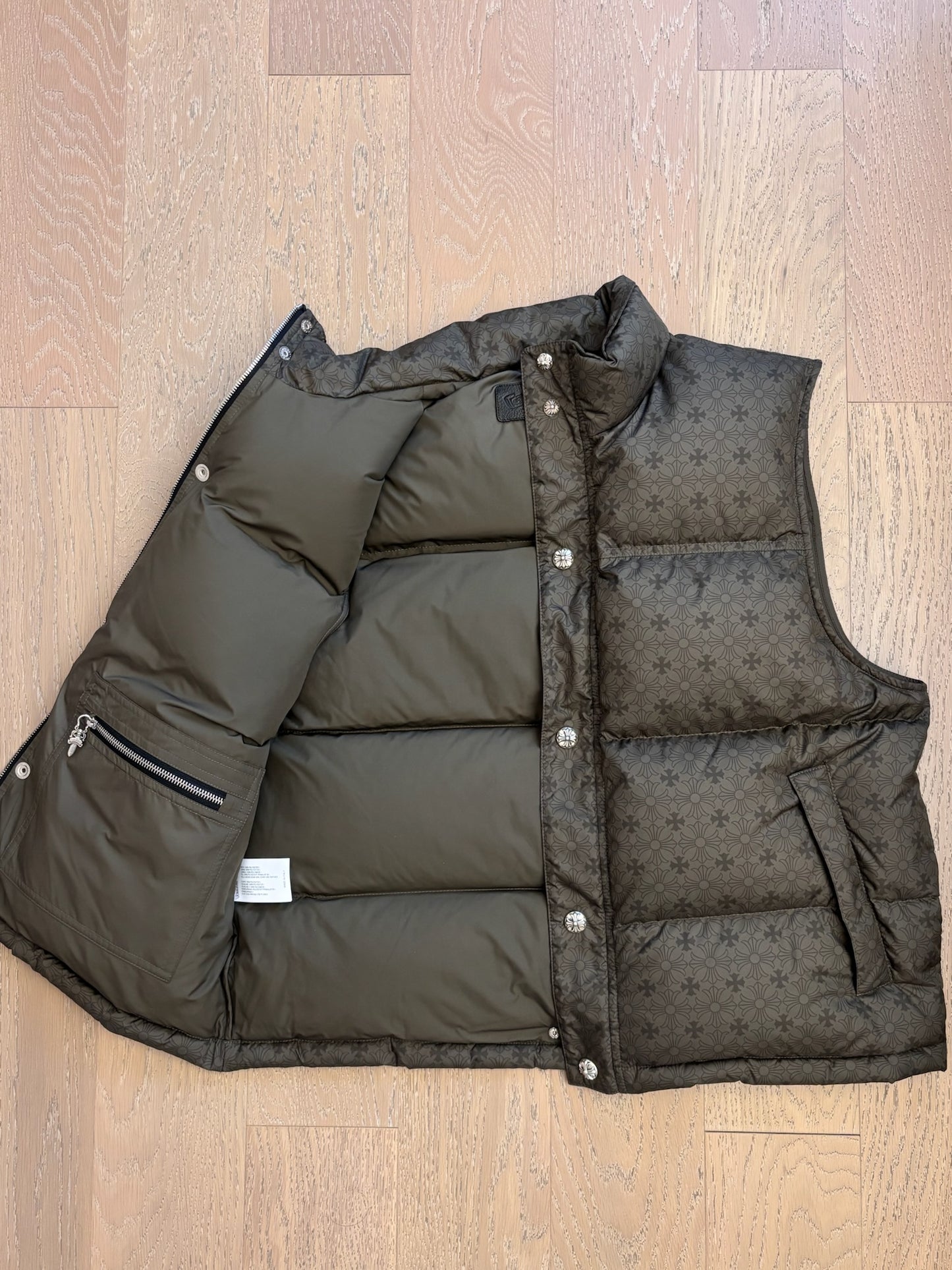 Chrome Hearts Olive Green Puffer Vest
