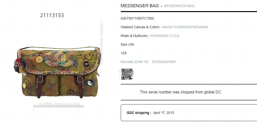 Chanel 15S on the pavements graffiti messenger bag