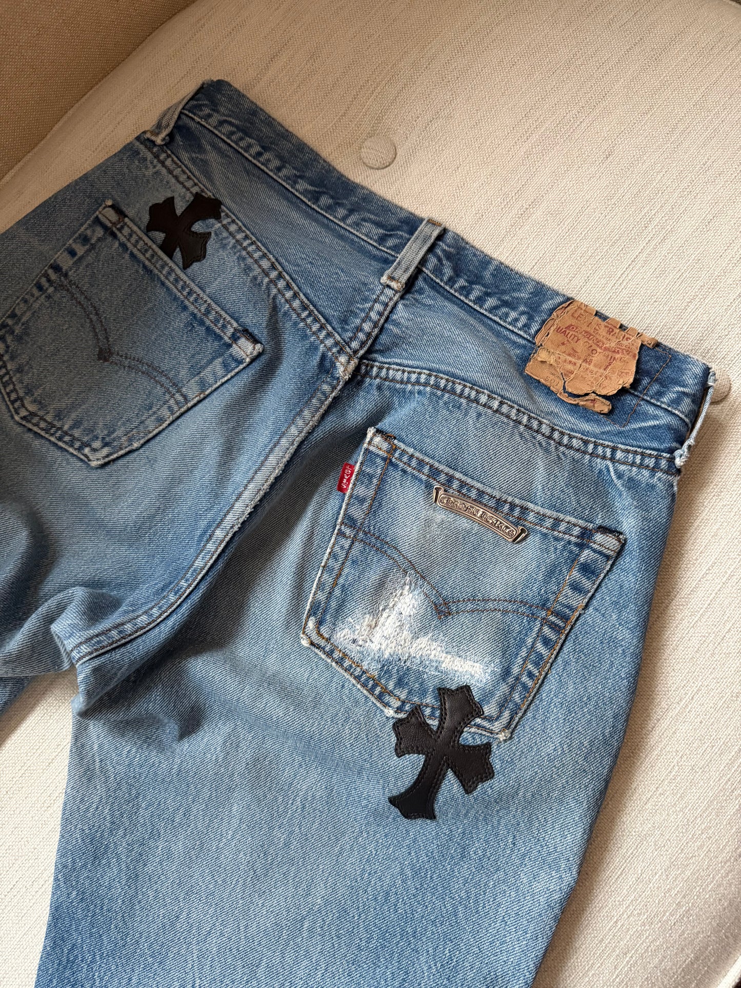 Chrome Hearts Levis 501 cross patches Denim Jeans