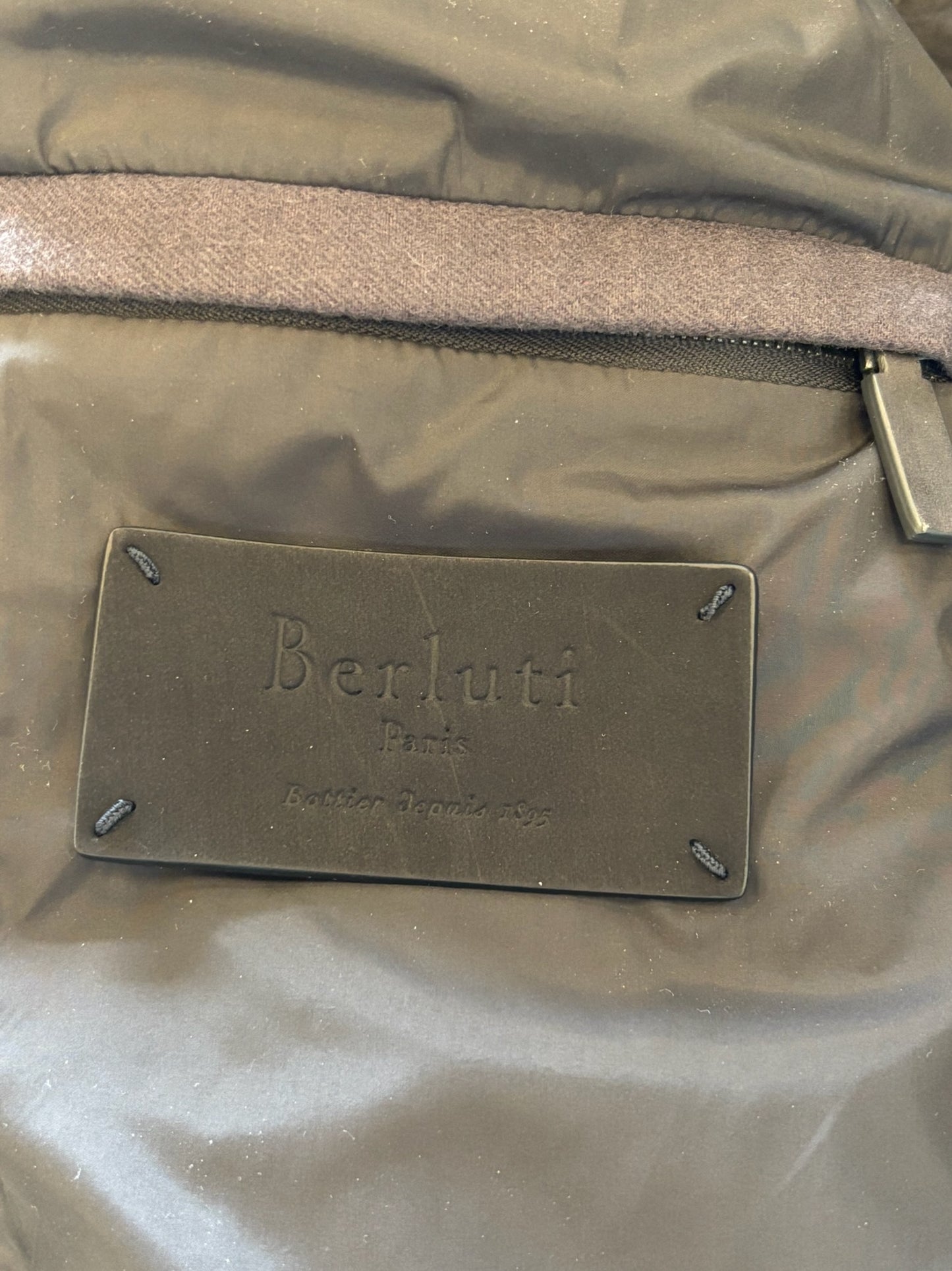 Berluti 17AW leather suede puffer jacket