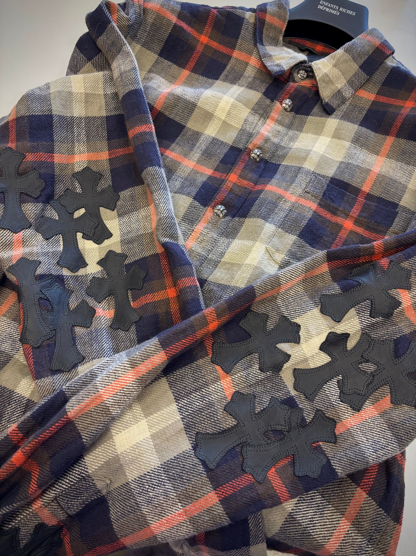 Chrome Hearts Cross Patches Button Up Shirt