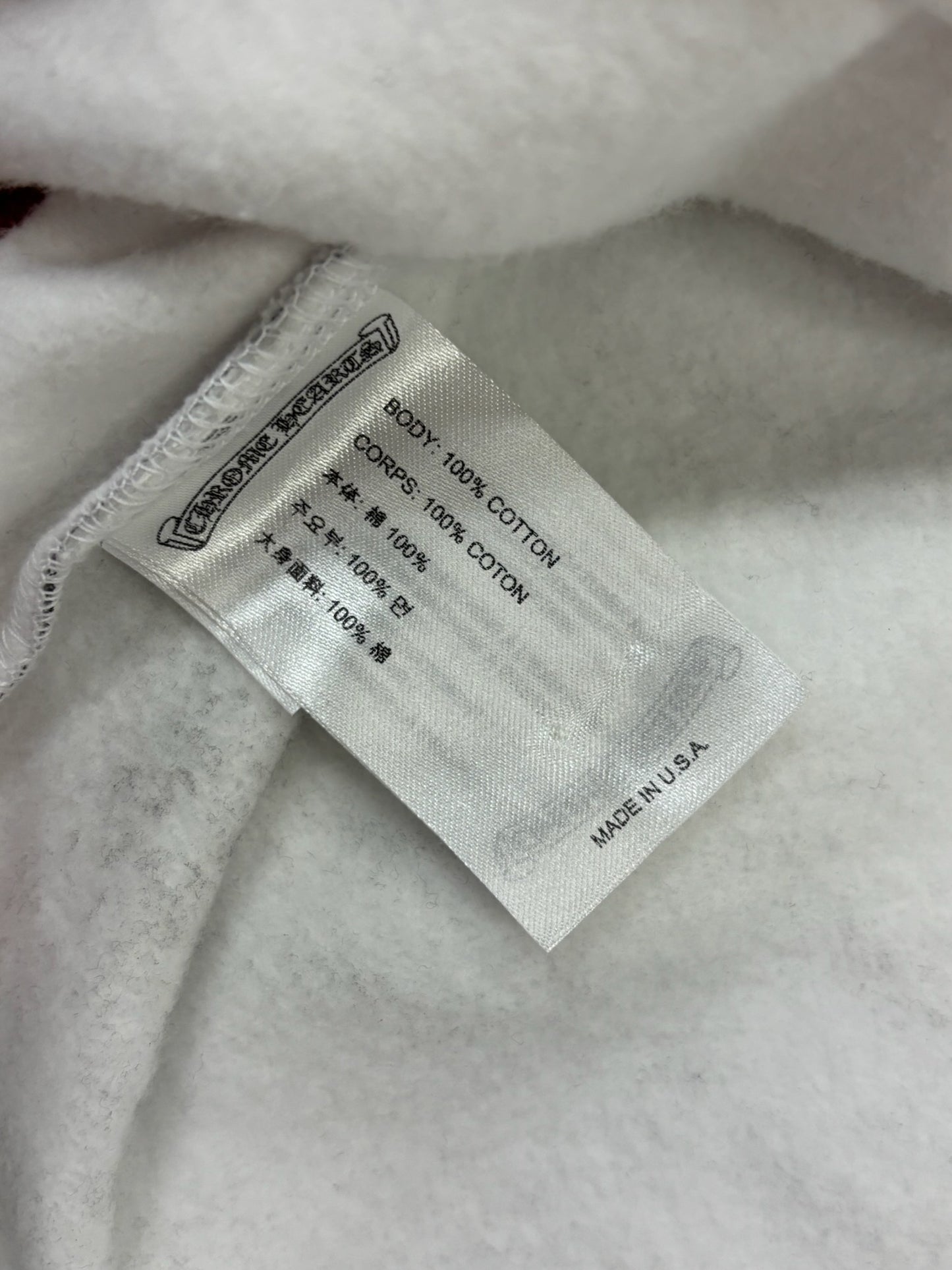 Chrome hearts white horseshoe zip up hoodie