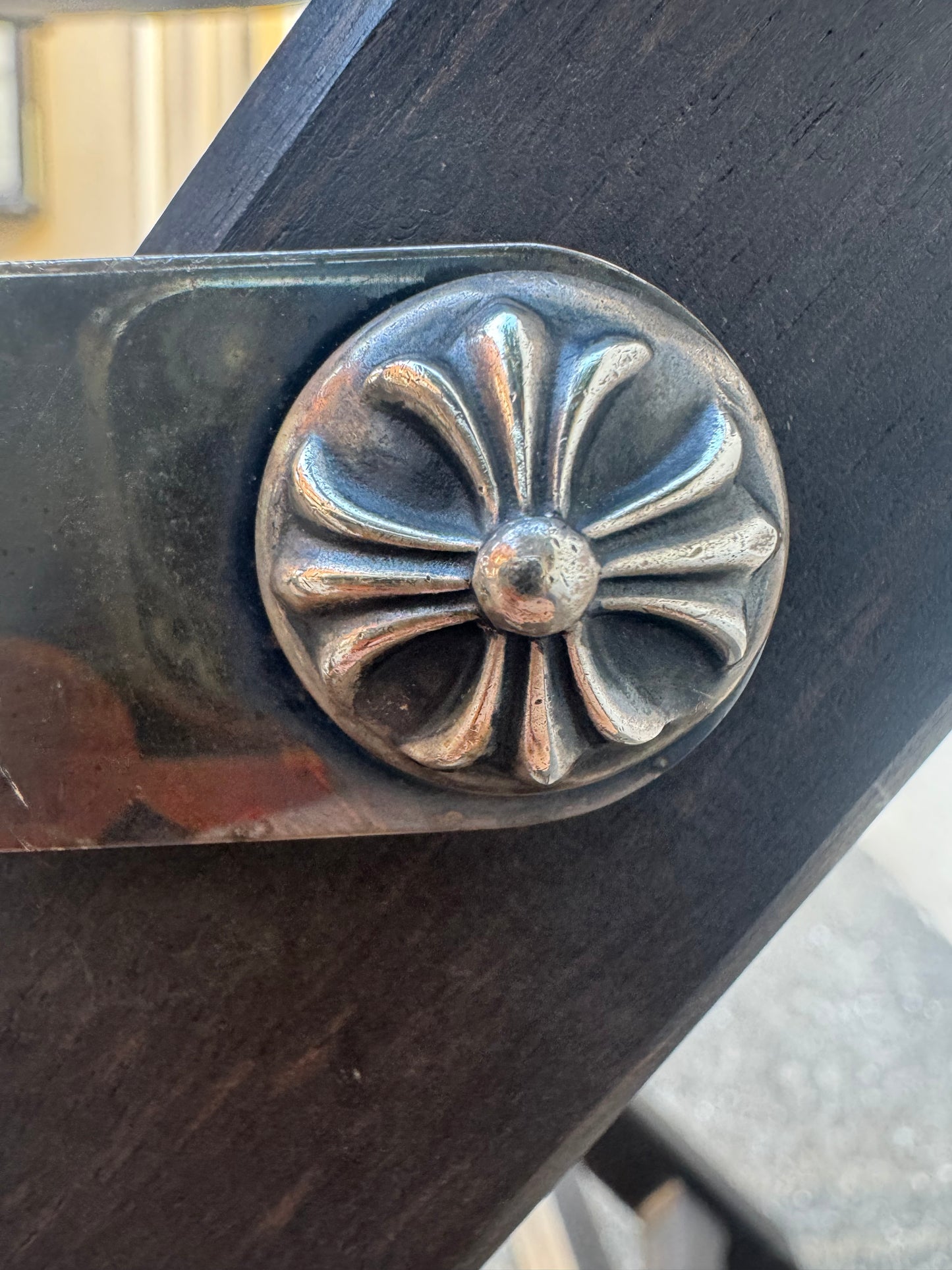 Chrome Hearts Ebony Leather Cross Patches Chair