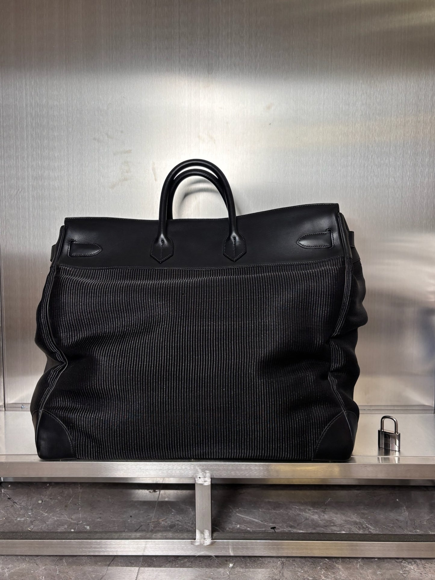 Hermes Crinoline Barenia HAC 50 Black Palladium