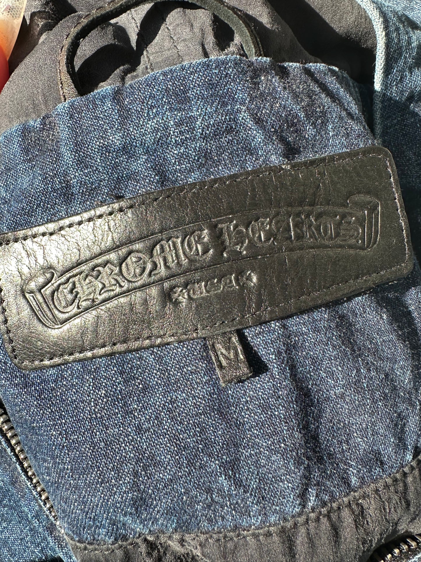 Chrome Hearts denim half zip hoodie