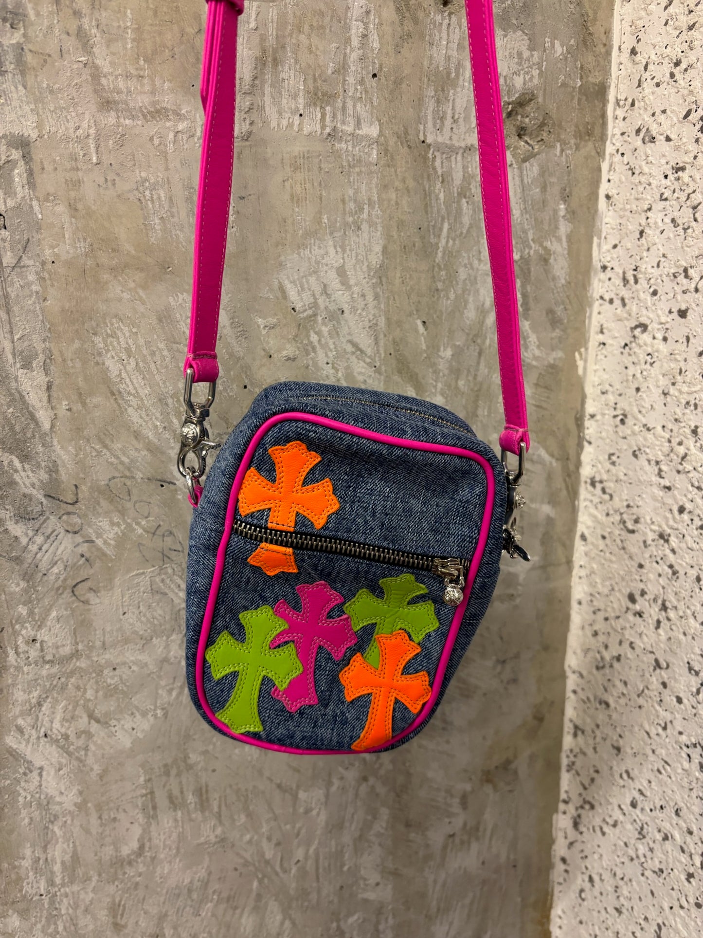 Chrome Hearts Denim Taka with Colored Cross Patches