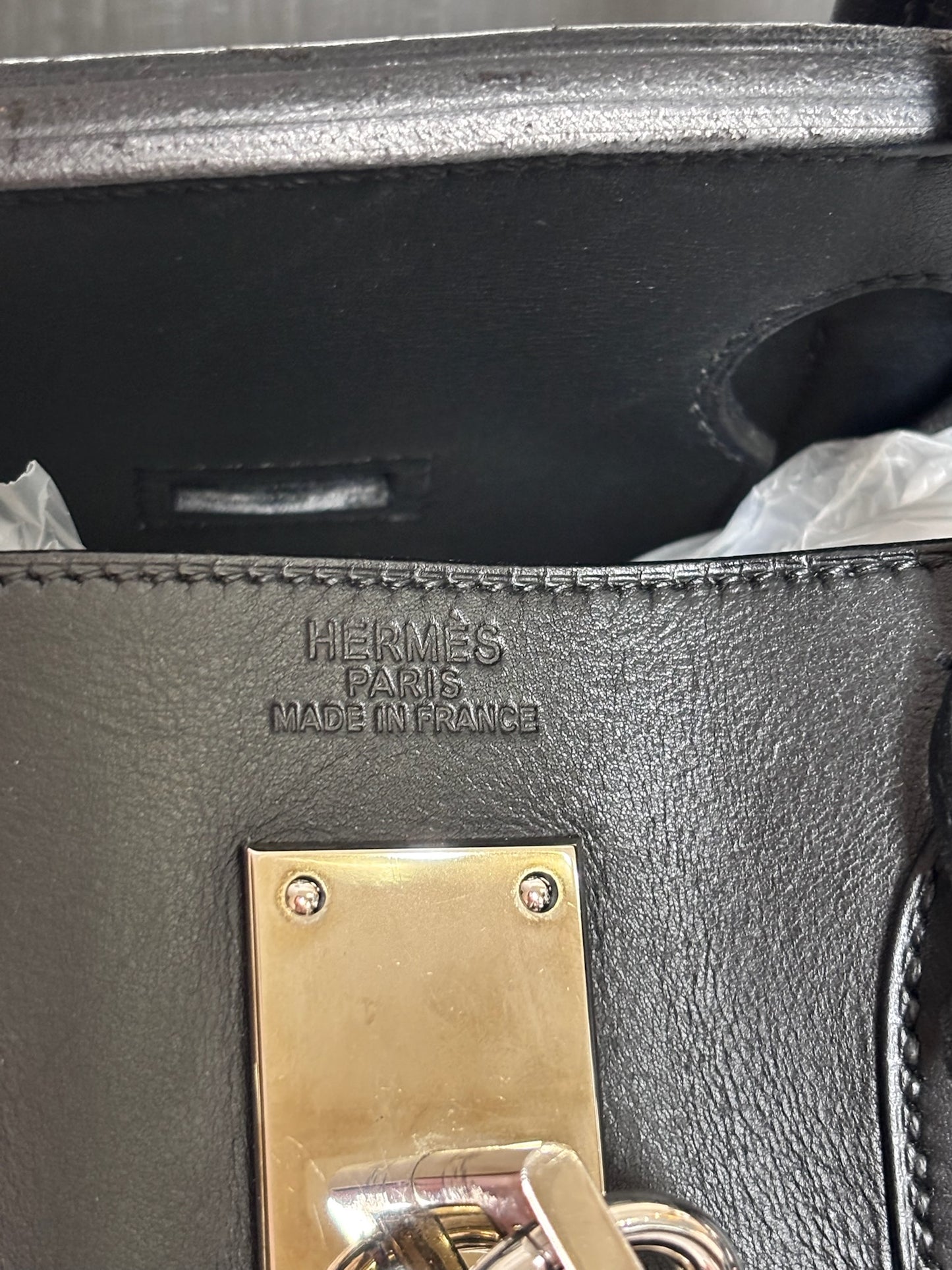 Hermes Crinoline Barenia HAC 50 Black Palladium