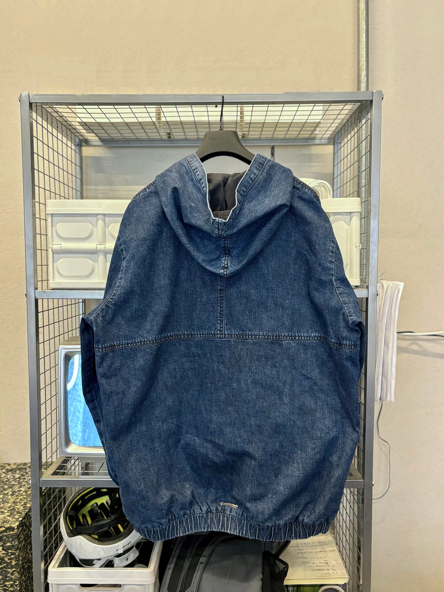 Chrome Hearts denim half zip hoodie