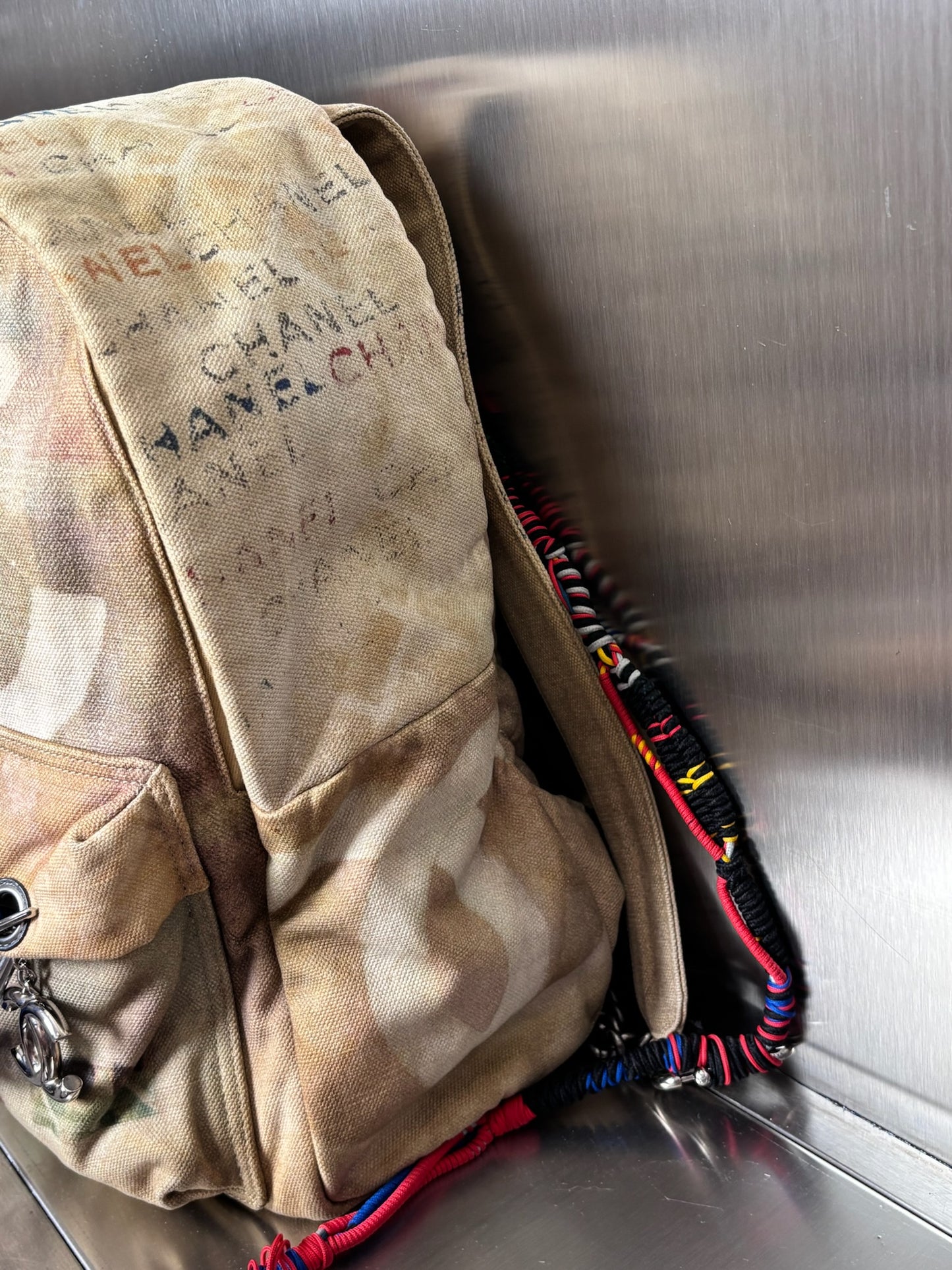 2014 Large Beige Multicolor Graffiti Art school Backpack