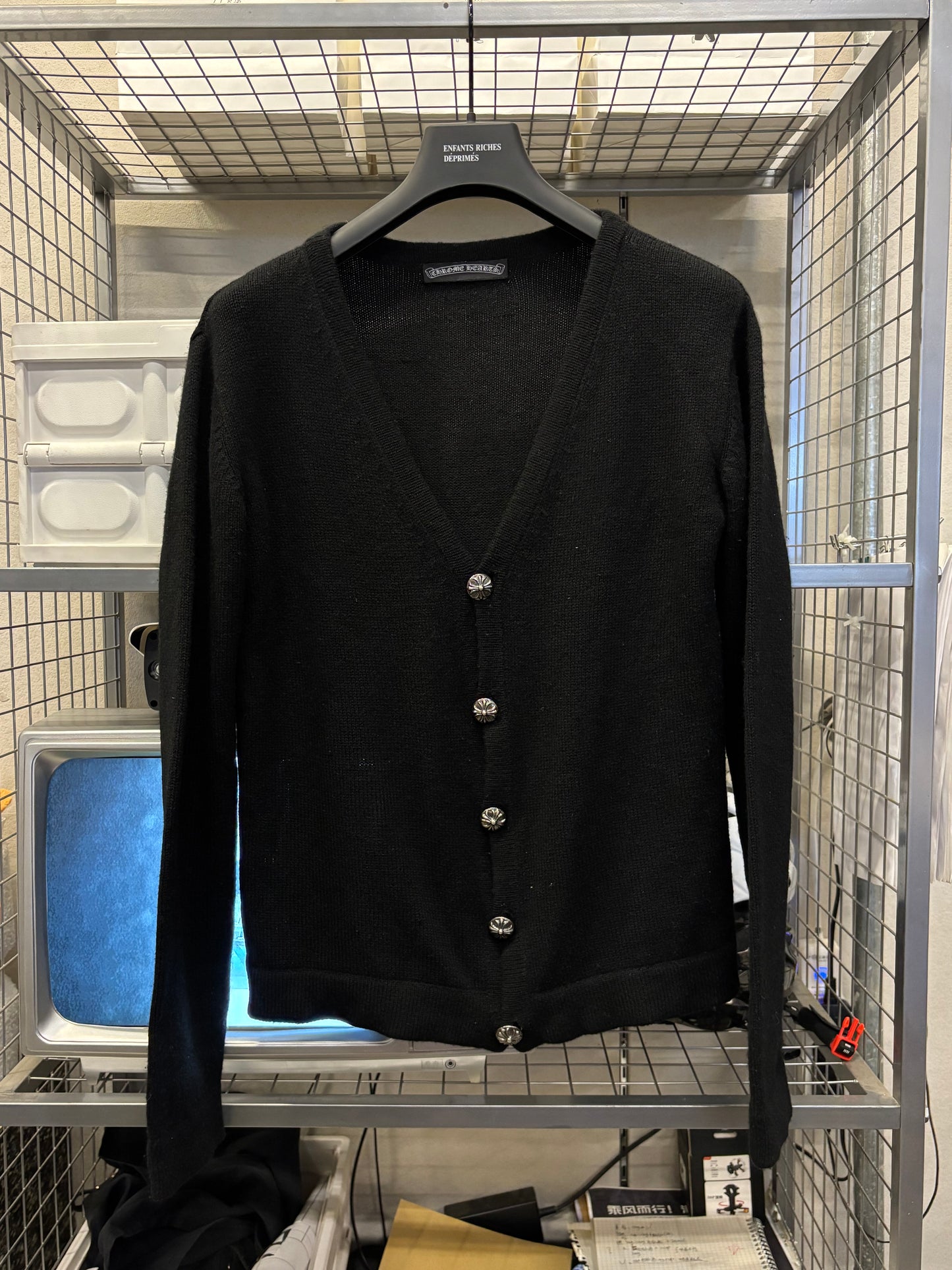 Chrome Hearts triple patch cashmere cardigan