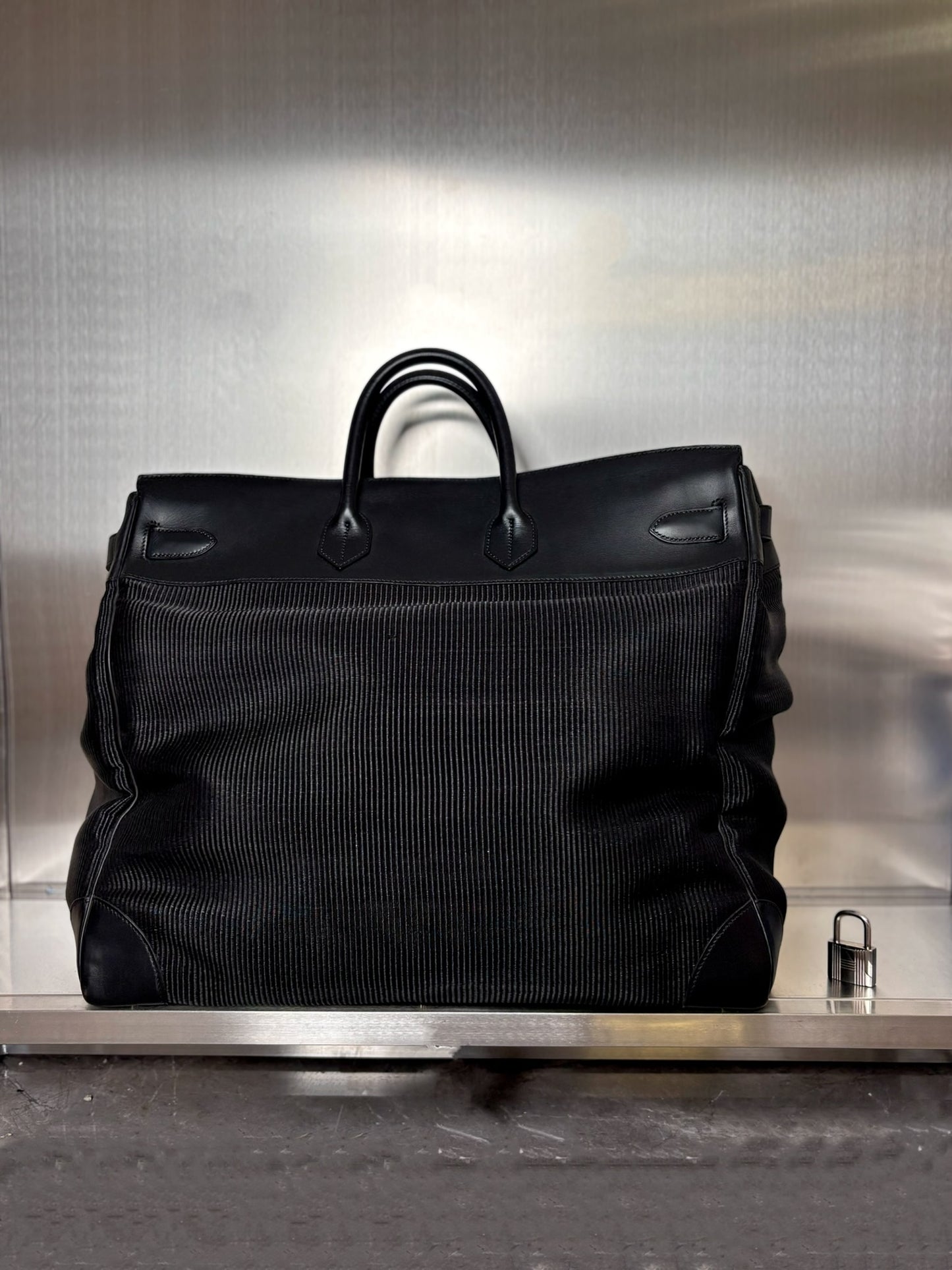 Hermes Crinoline Barenia HAC 50 Black Palladium