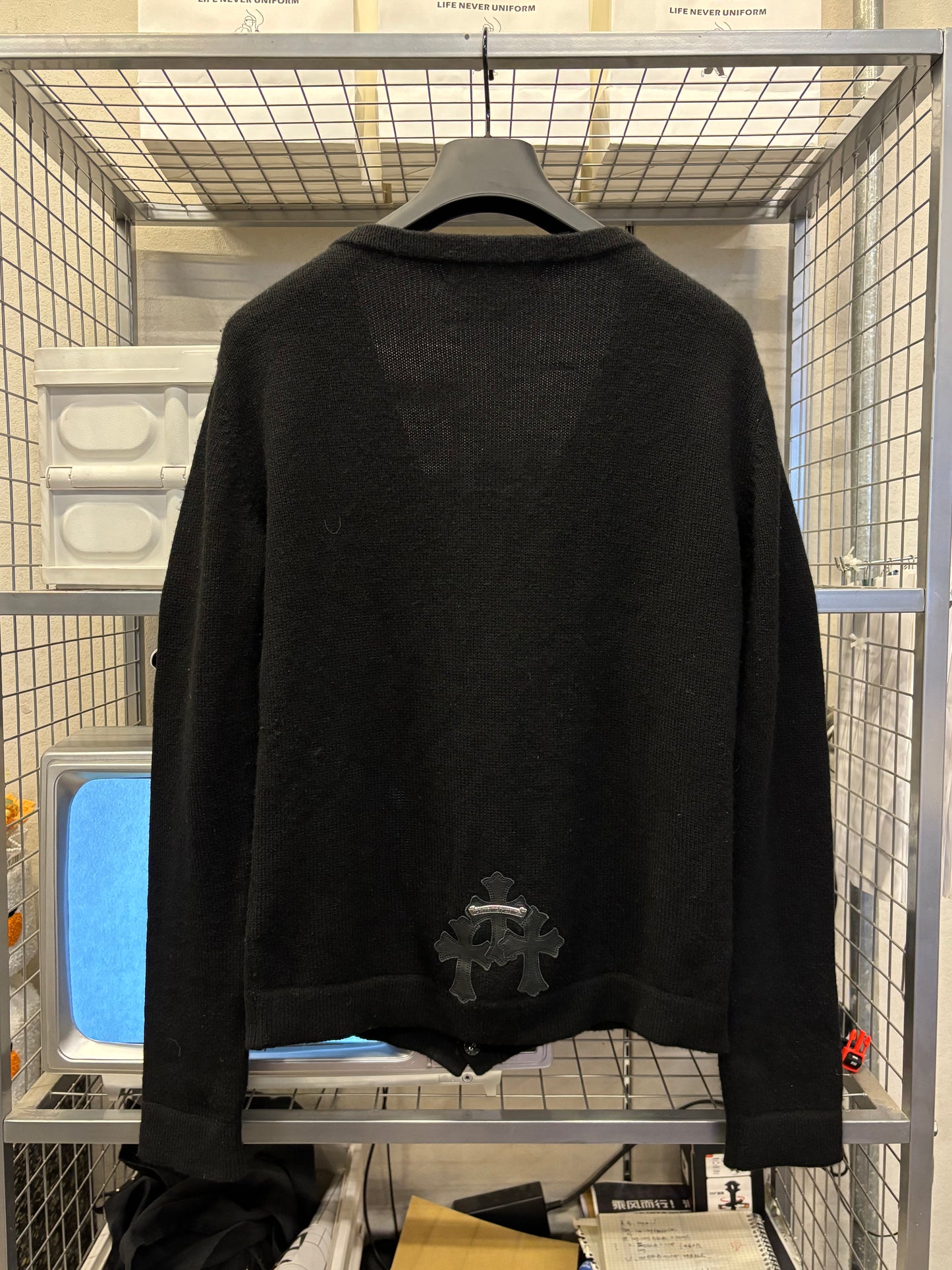 Chrome Hearts triple patch cashmere cardigan